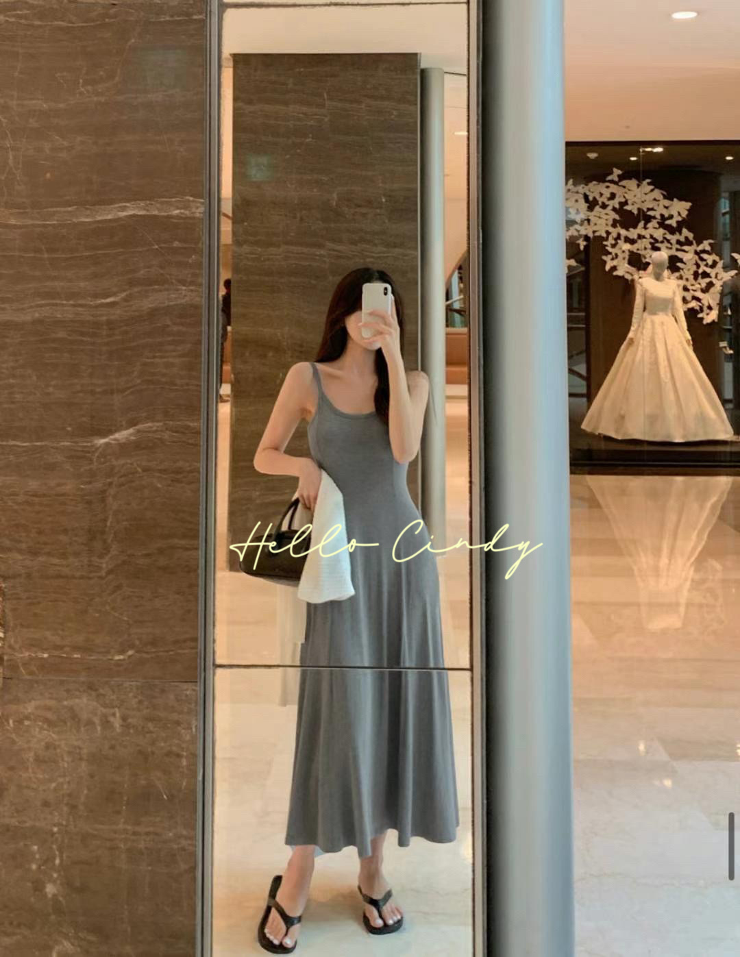 N04029 現貨-正韓夏季爆款美胸縮腰長洋裝（附Bra）