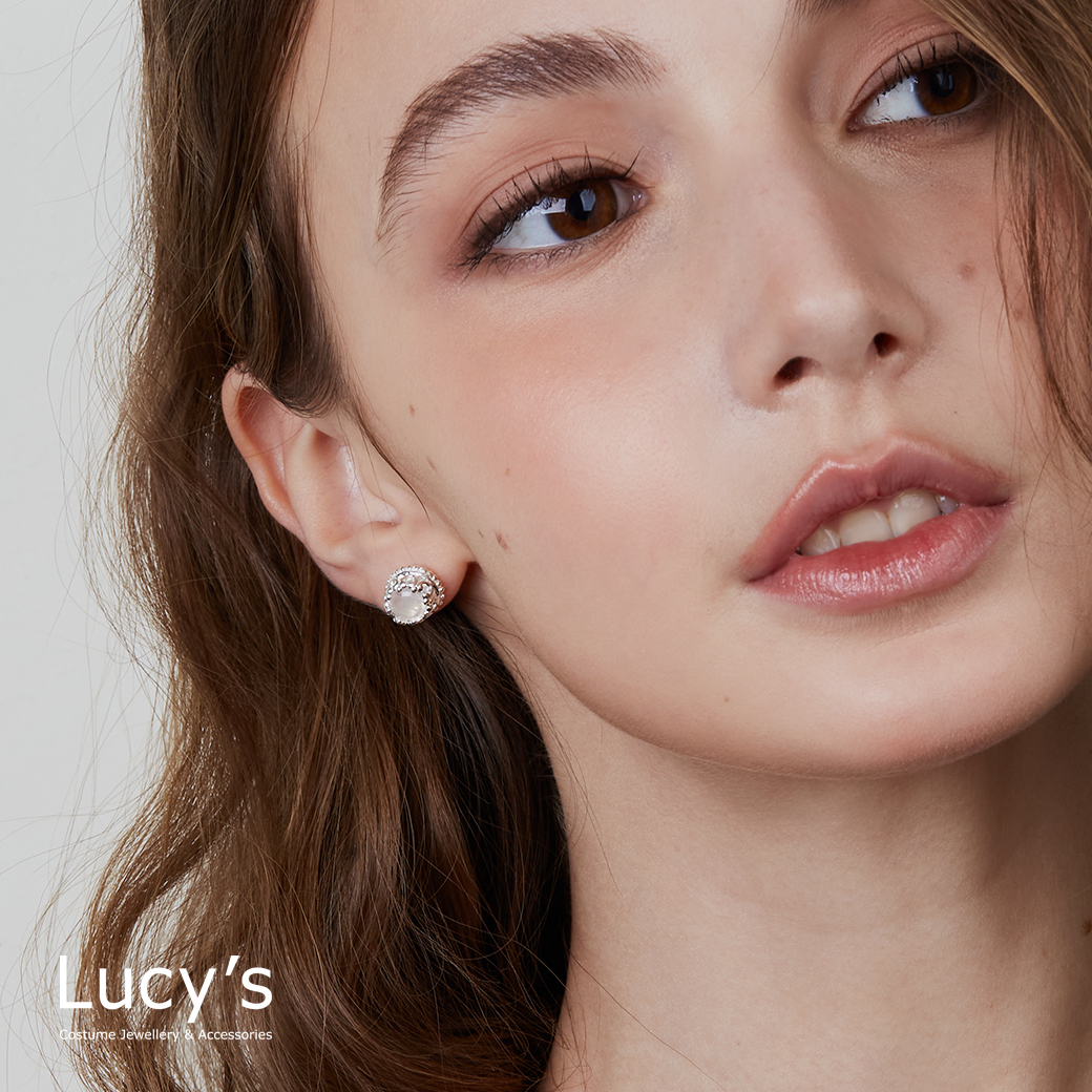 925純銀 柔心月光 耳環 (52100)