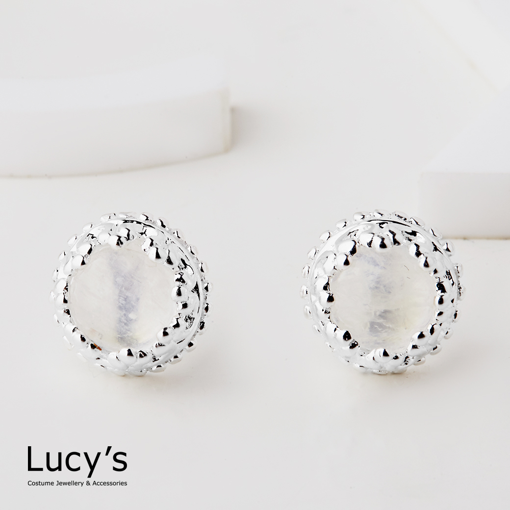 925純銀 柔心月光 耳環 (52100)