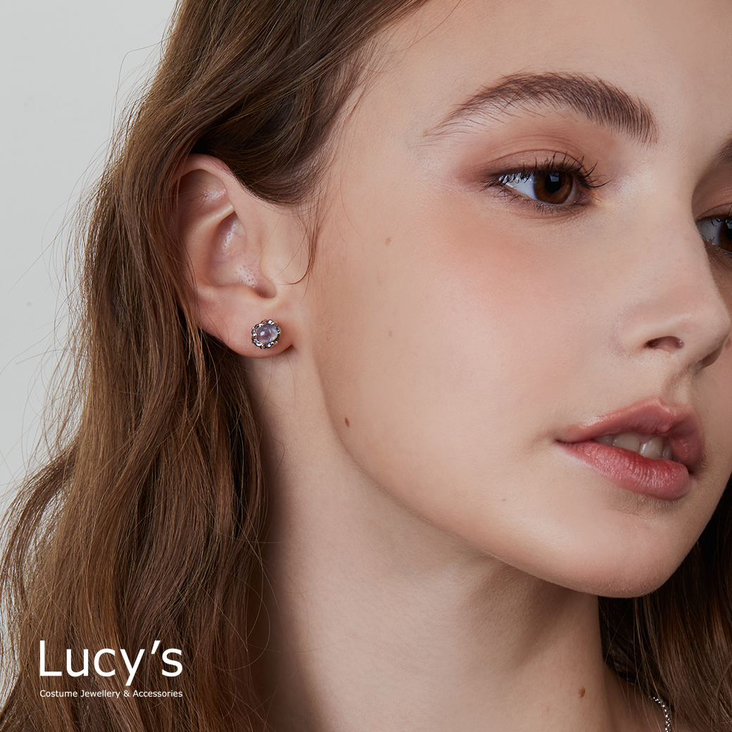 925純銀 編織月影 硫化耳環 (50581)