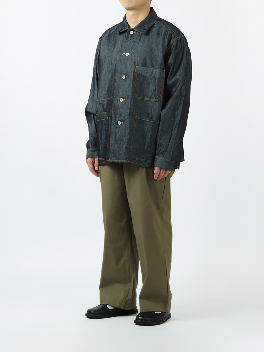 Benine 6oz Silk Denim Work Jacket Indigo