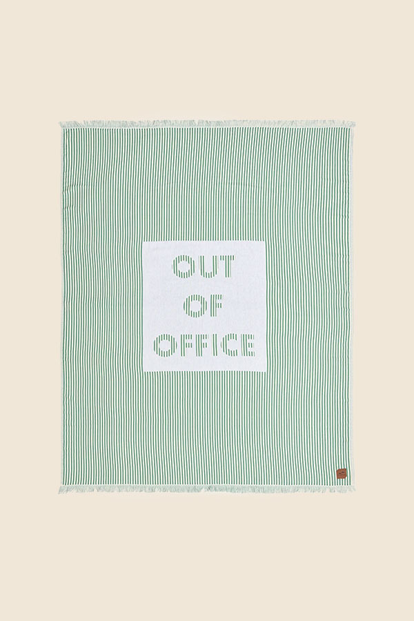 SLOWTIDE - OUT OF OFFICE 土耳其沙灘巾-綠條紋
