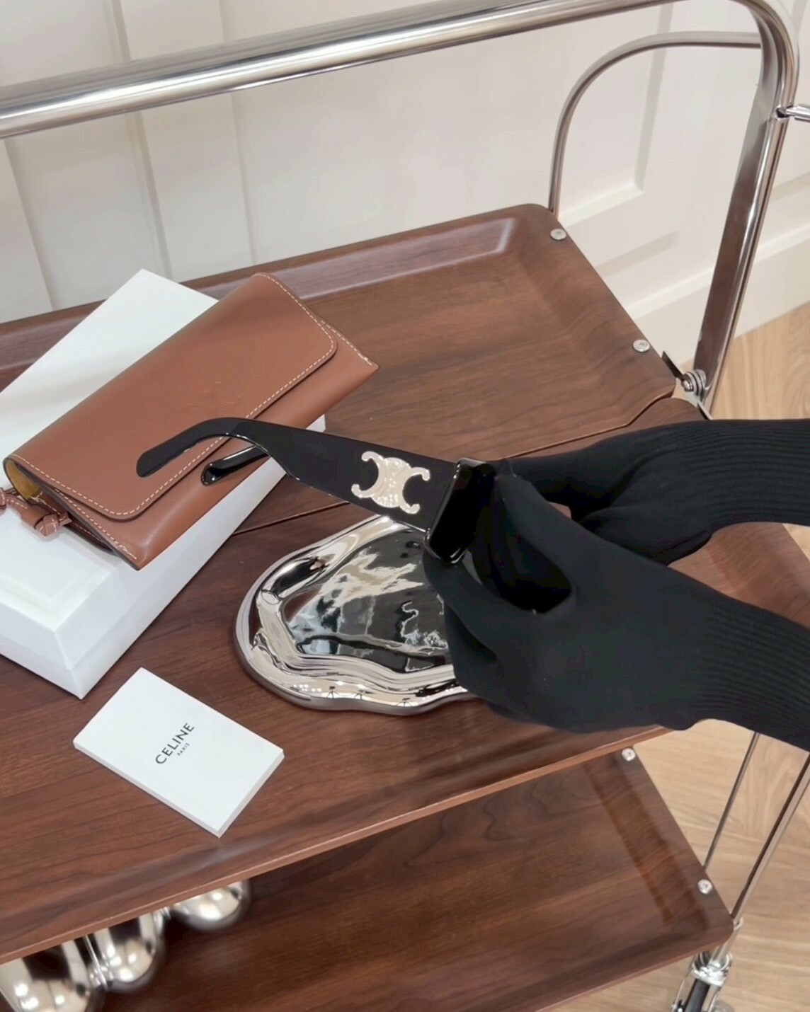 CELINE｜醋酸酯大LOGO 墨鏡 黑色