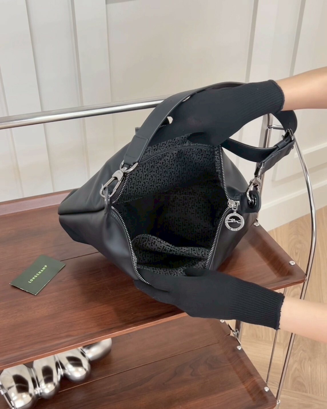 LONGCHAMP｜LE PLIAGE XTRA半月形單肩包M 黑色