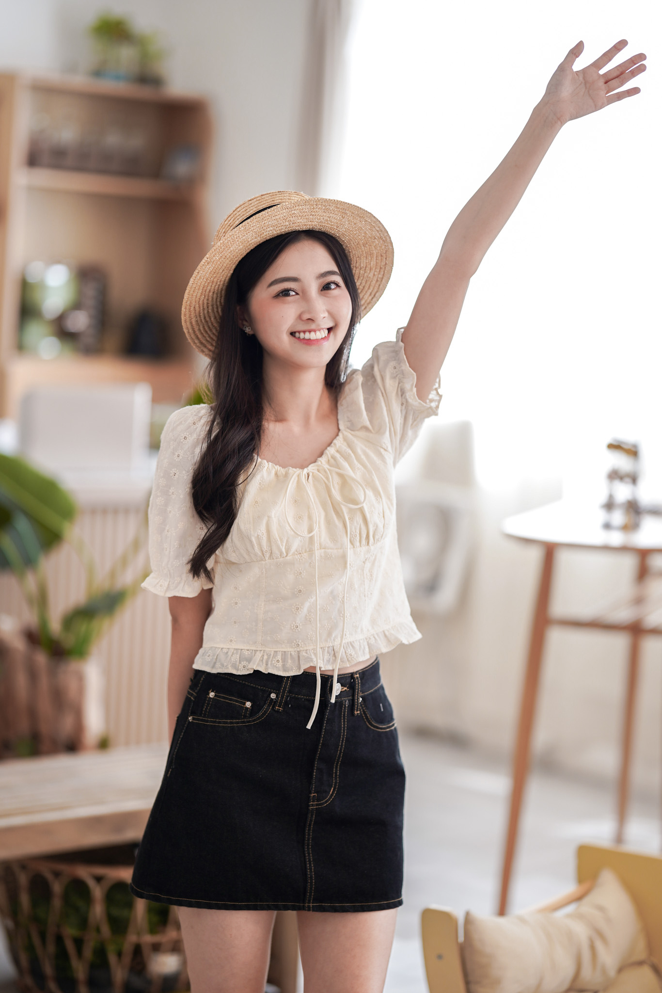 SK537 Petite Dark Denim Mini Skirt