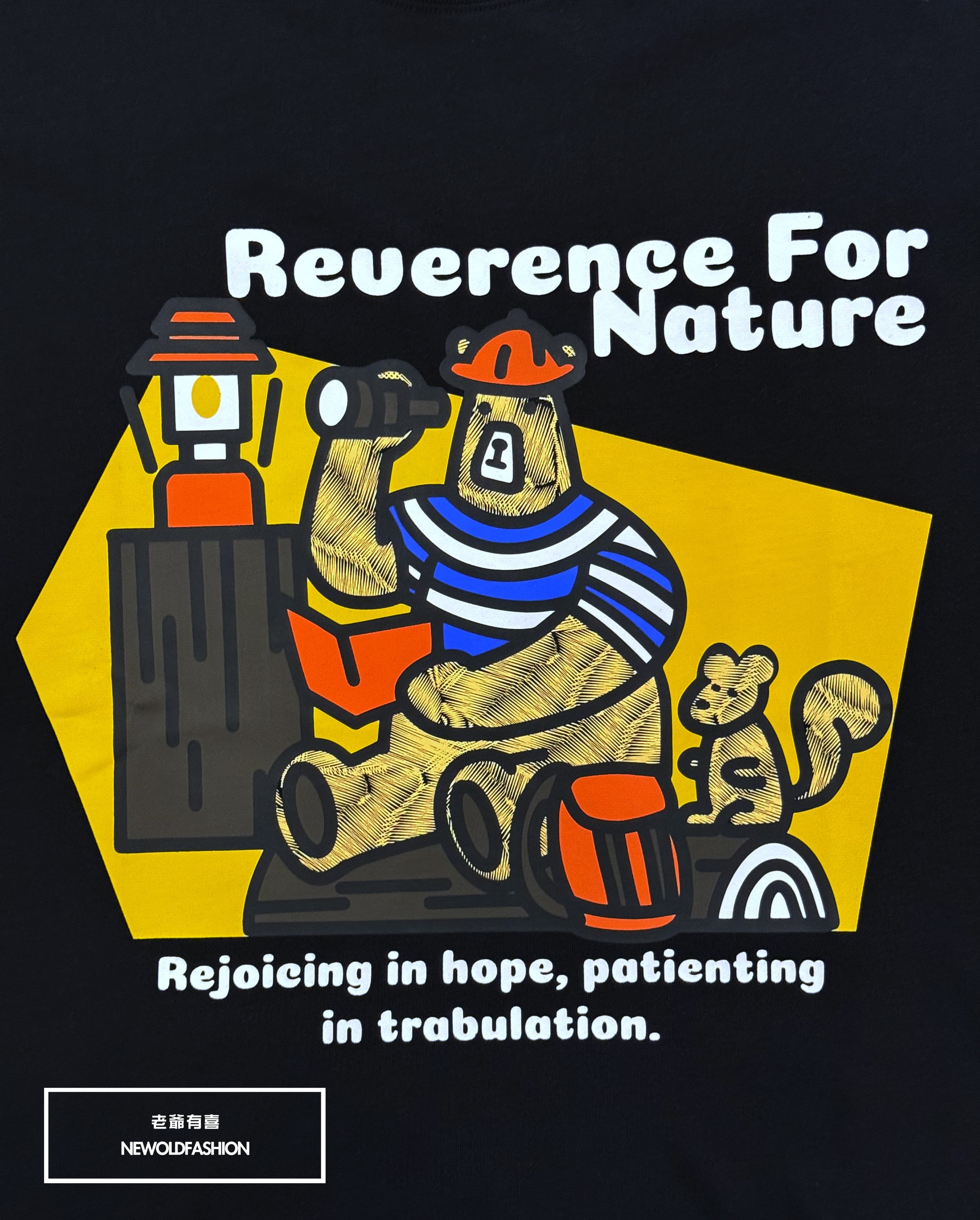 『新品上市』重磅探險帽子熊短T(NOF25038137)-黑