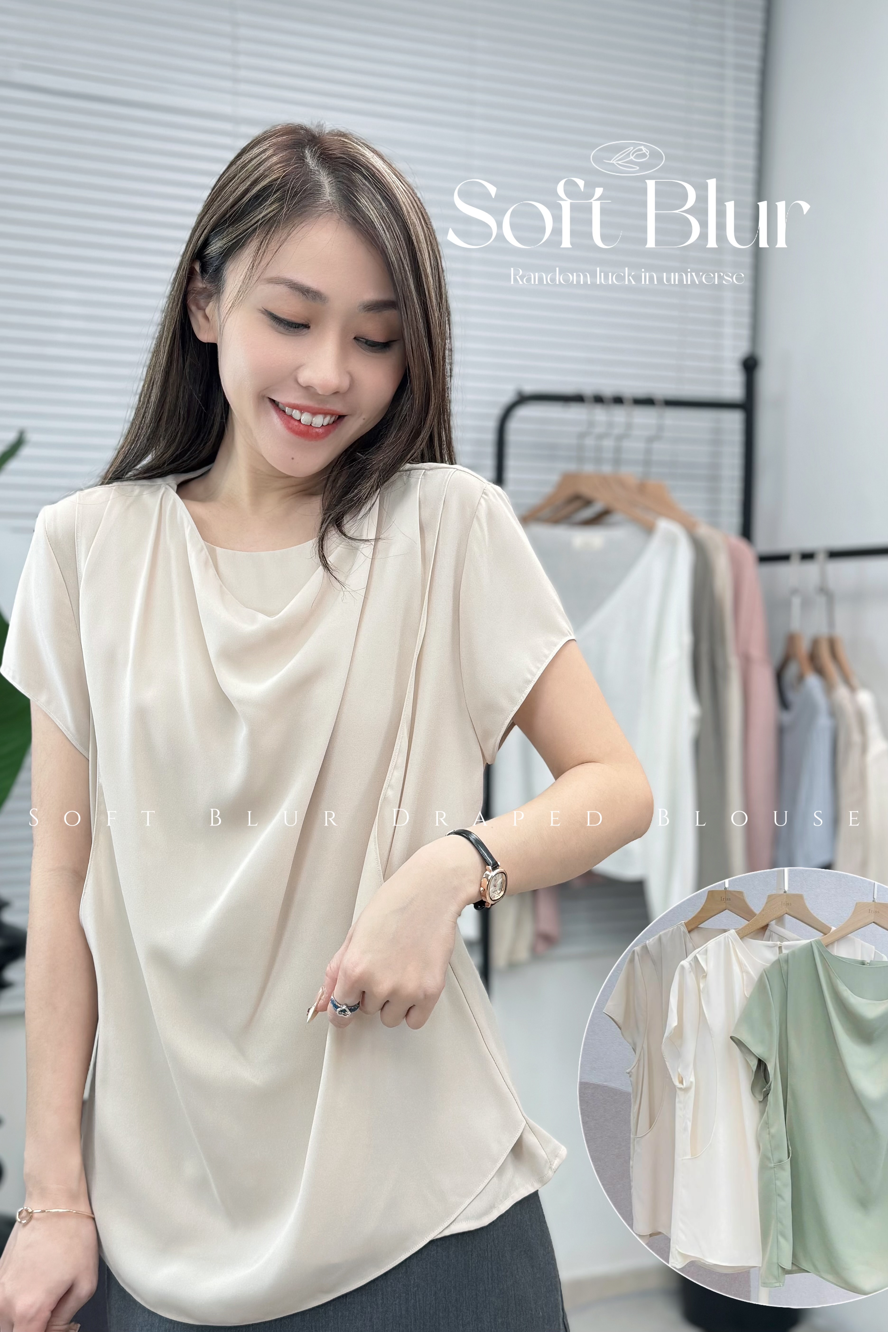 TOP#7180🤍Soft Blur Blouse