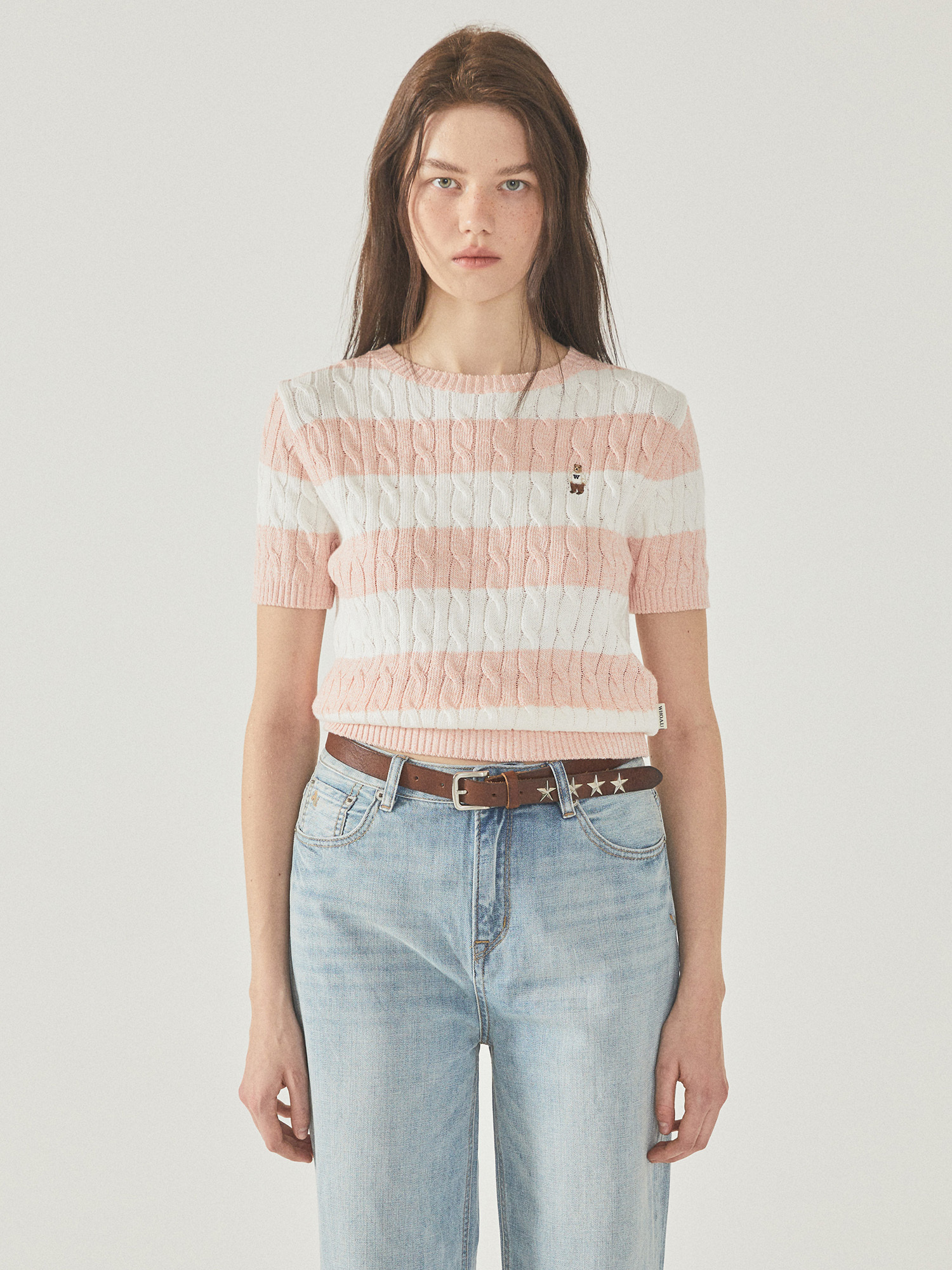 【現貨】【6色入】Steve Round neck Melange CableSweater