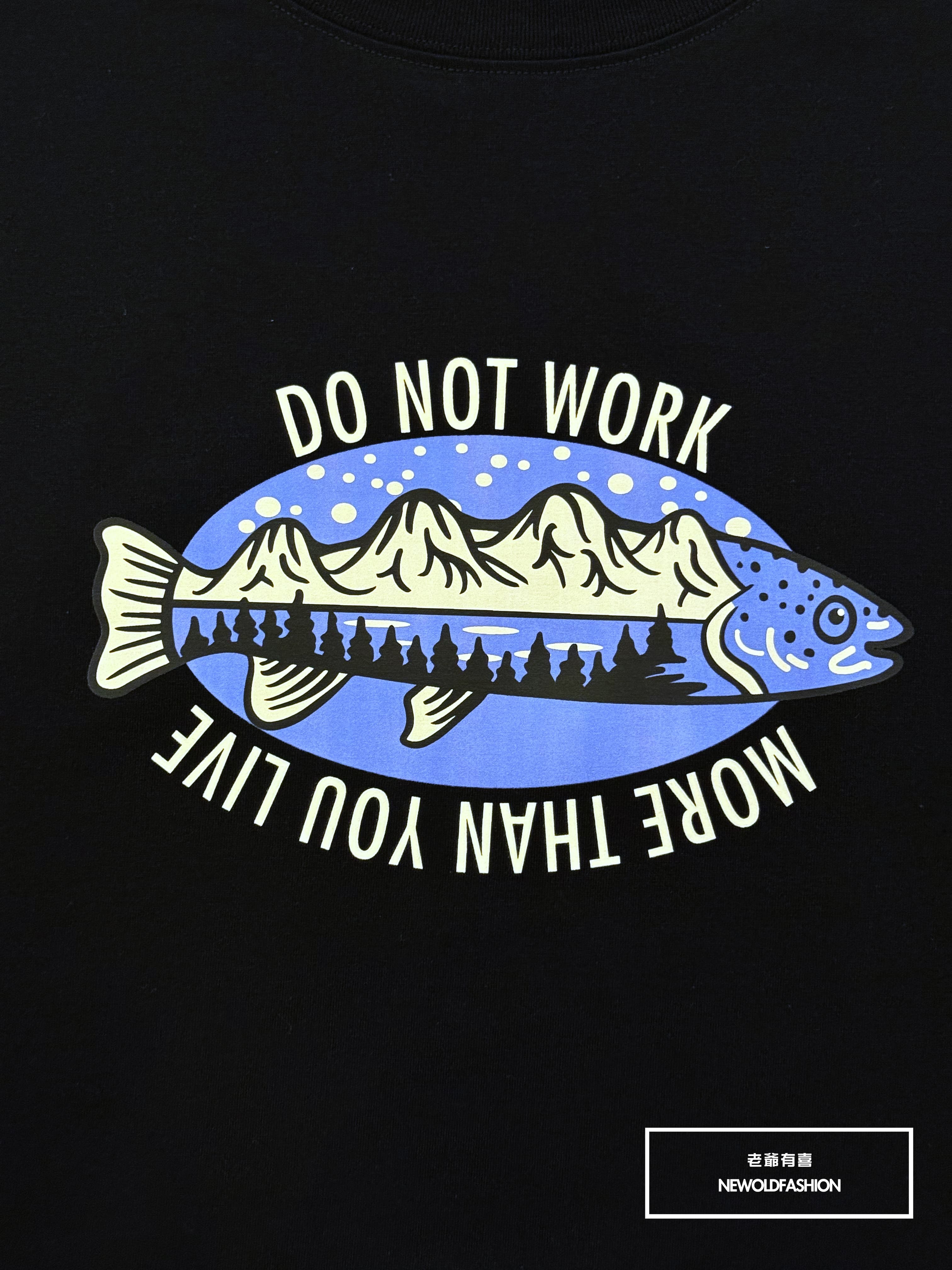 重磅work斑點魚短袖T恤－黑｜ (NOF25038173)