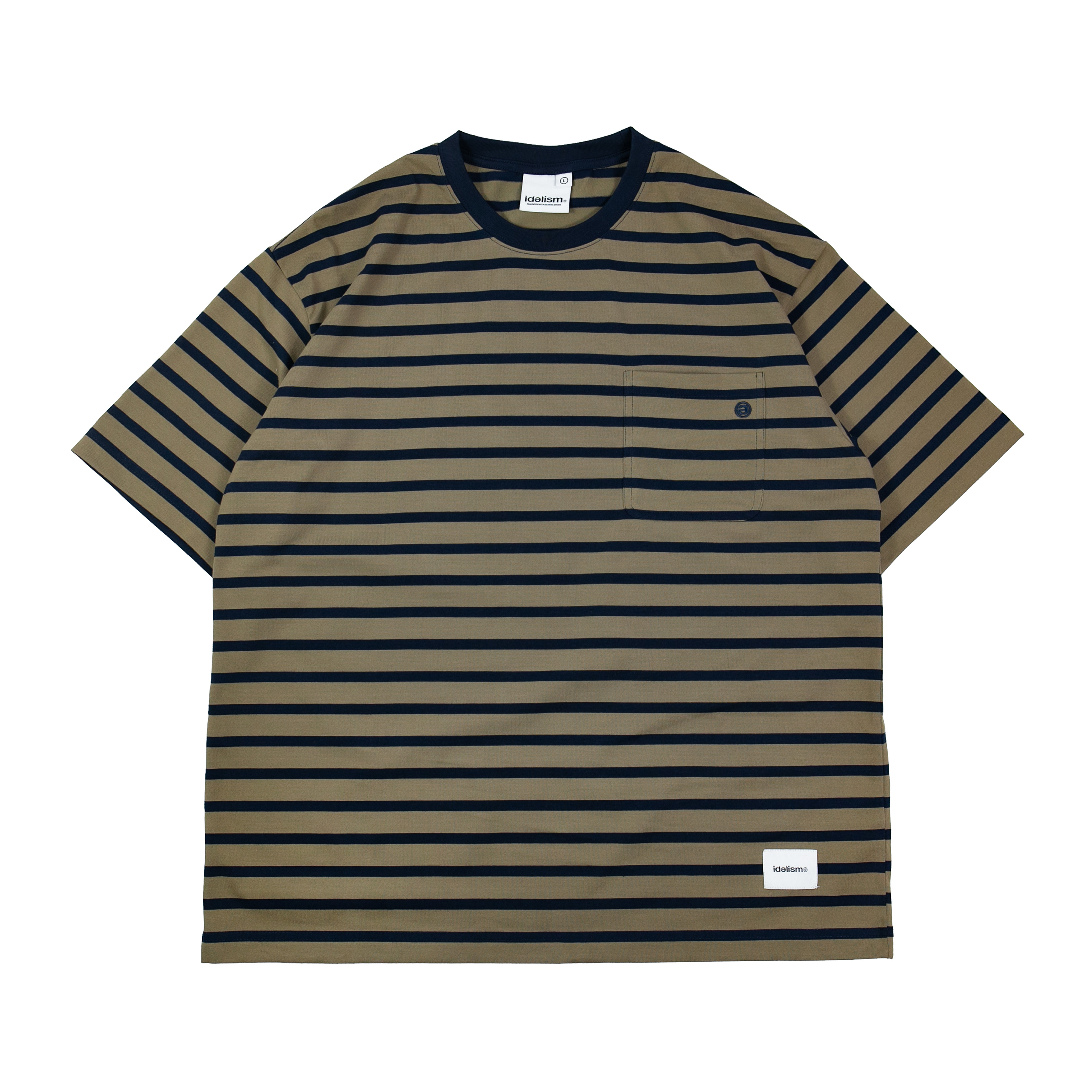 idealism｜ID25002 – Stripe Tee (White/Brown)