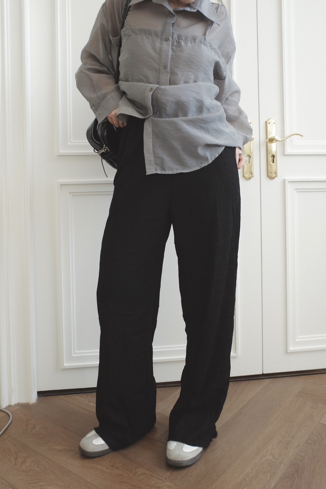 <女裝現貨💗> A023 超彈皺皺高腰寬鬆垂感褲 三色