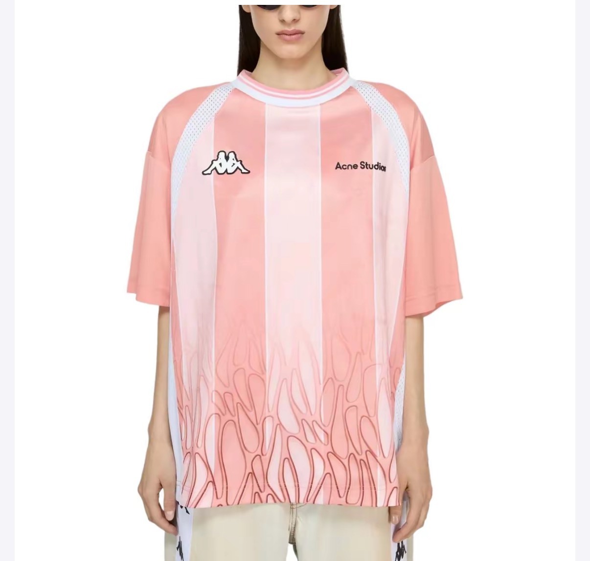 Acne Studios x Kappa 聯名 粉紅插肩短袖Tee