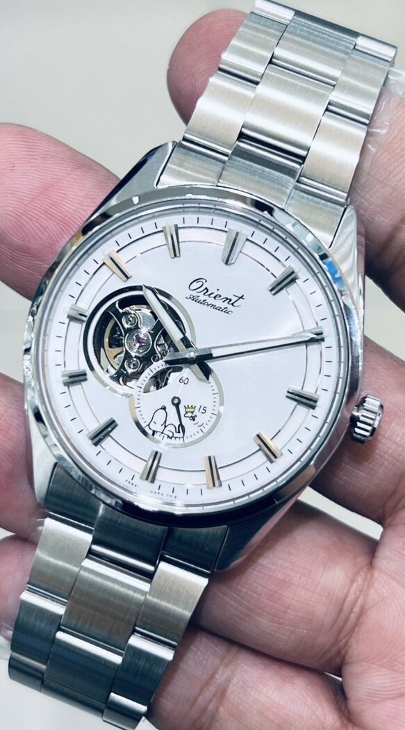 萬年鐘錶 -  ORIENT Peanuts™ 【 RA-AR0011S 專用不鏽鋼錶帶 】   週年紀念 SNOOPY 白色面盤機械男錶專用錶帶