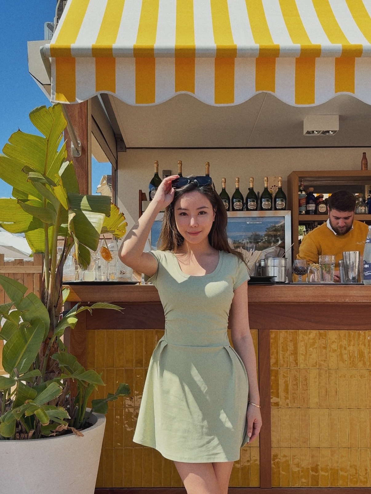 Serenity 午茶小調 短袖抓皺顯瘦洋裝