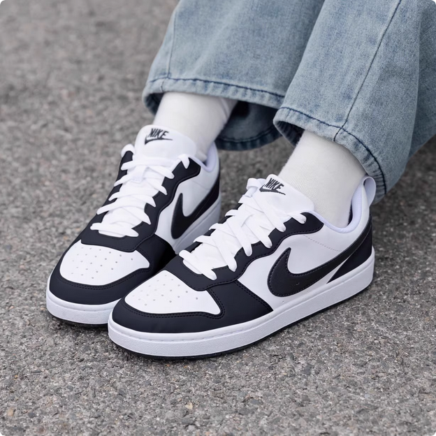 【預訂】 Nike Court Borough Low Recraft 黑白-GS