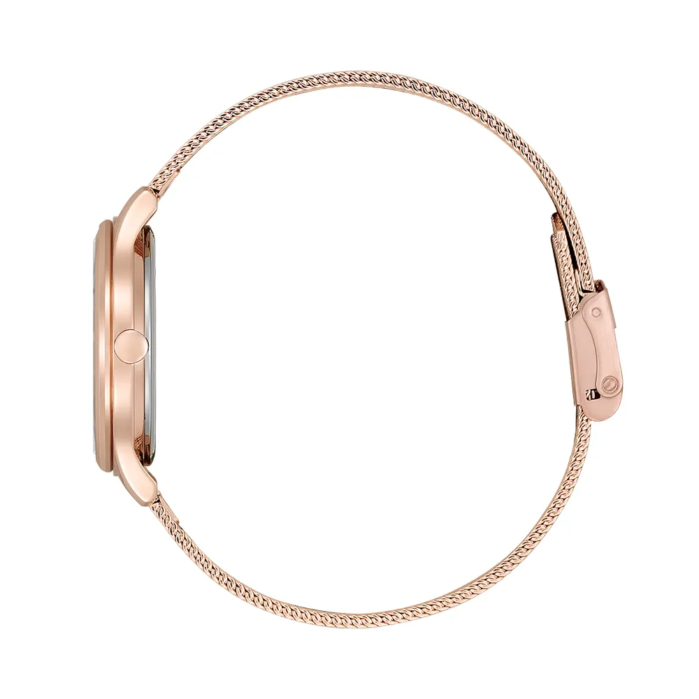 萬年鐘錶 - Citizen 星辰錶   玫瑰金光動能珍珠貝櫻花限定米蘭錶帶女錶  EM0508-80D  錶徑 32MM