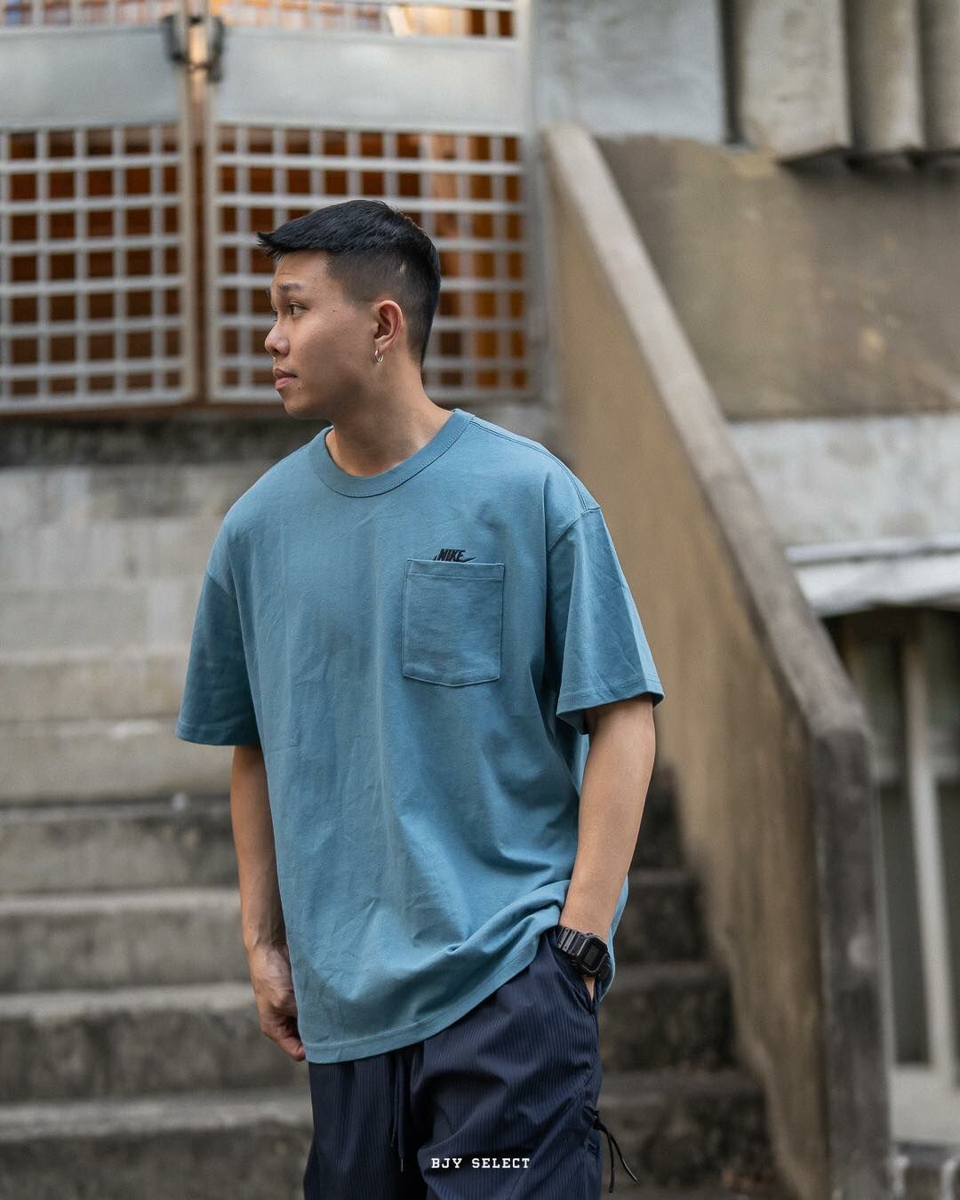 #預購 NIKE 刺繡 胸前小LOGO 口袋短T DQ9296-440 霧藍