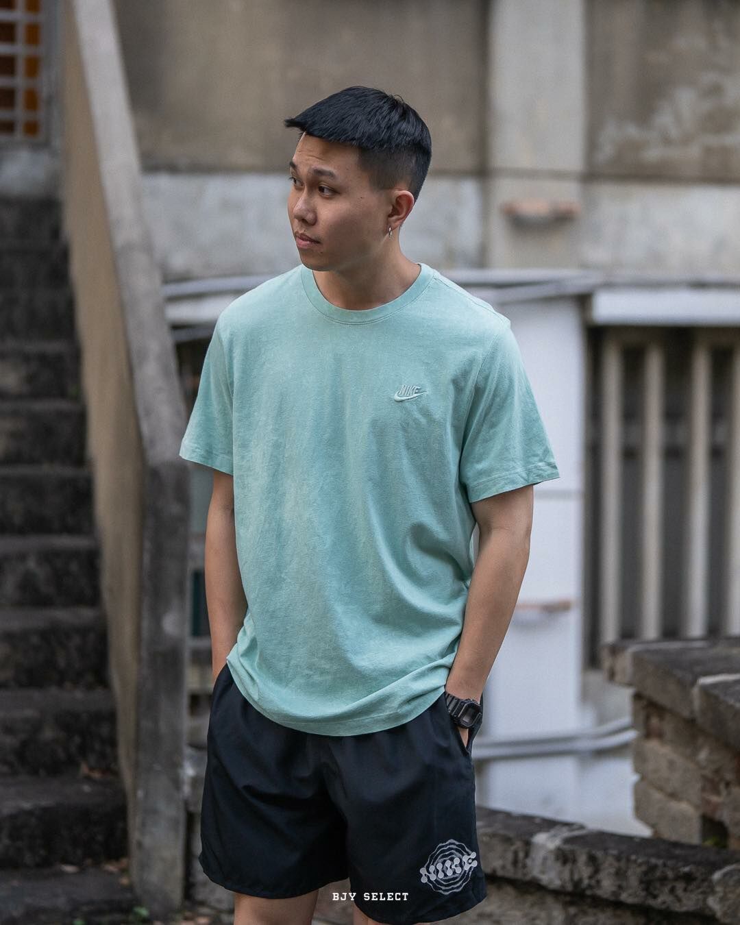 #預購 NIKE NSW 刺繡LOGO 仿水洗 做舊短踢 FD1283-309 粉綠