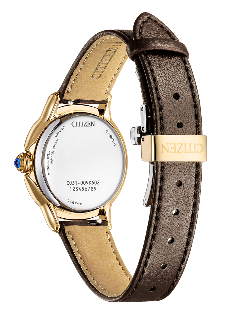 萬年鐘錶 - Citizen 星辰錶  L系列  羅馬數字簡約時尚光動能皮革款女錶 EM1163-09X 錶徑 30.3MM