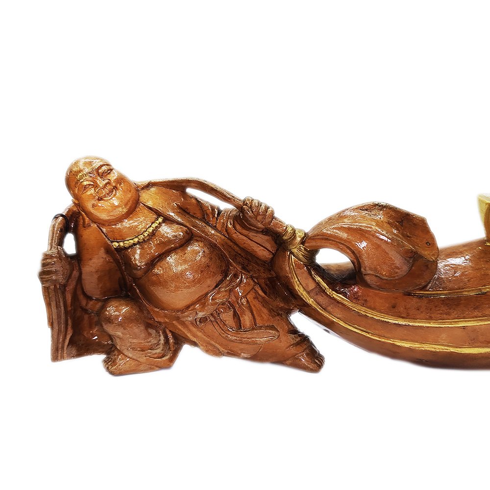 布袋和尚 財神爺黃楊木雕33公分【十方】145730