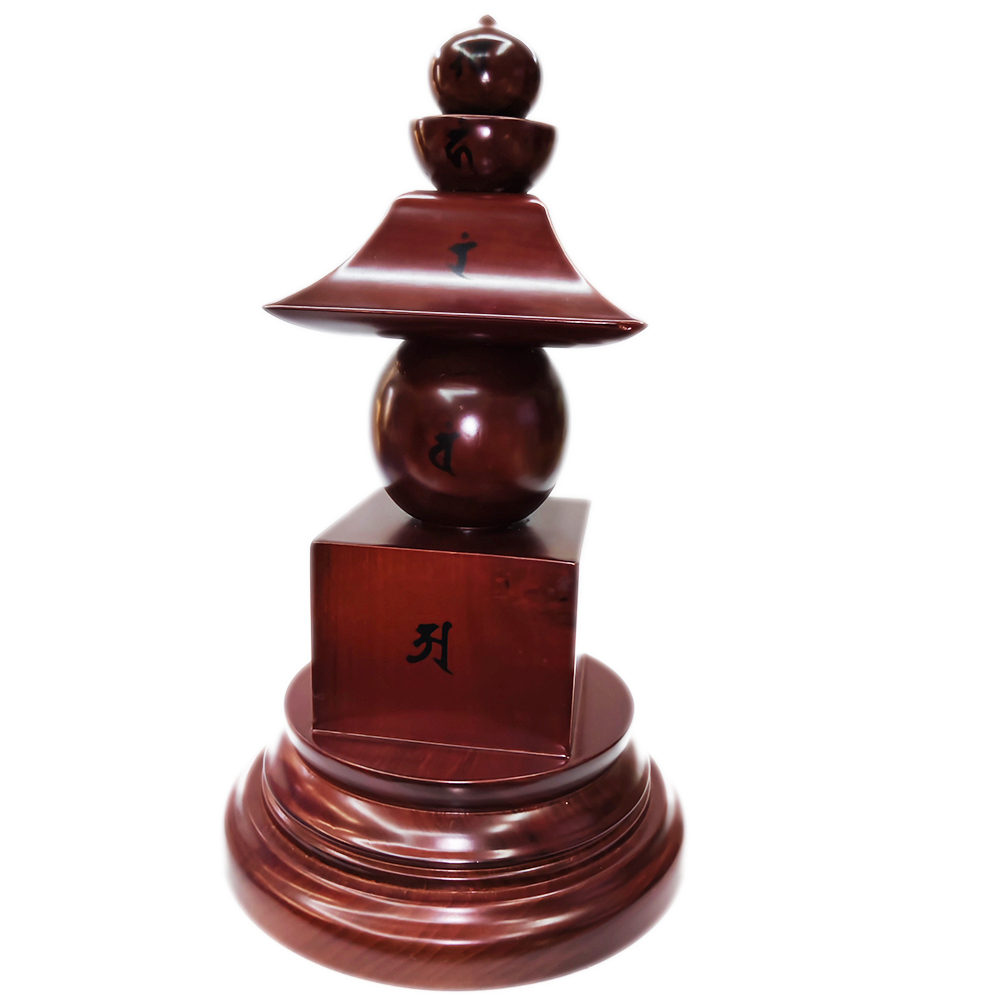 五輪塔紅木高26公分【十方】142309