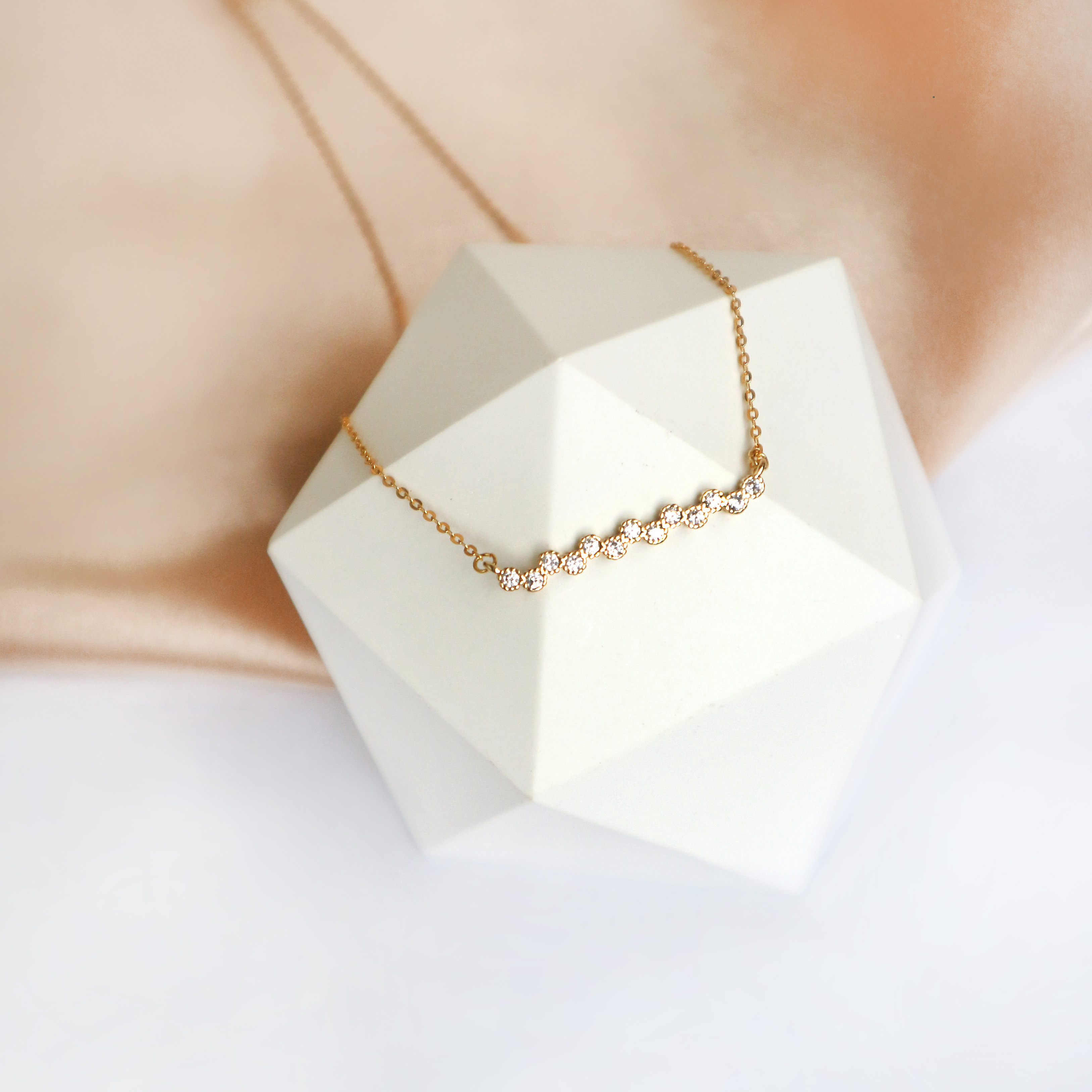 Dynamene鋯石項鍊-14K注金