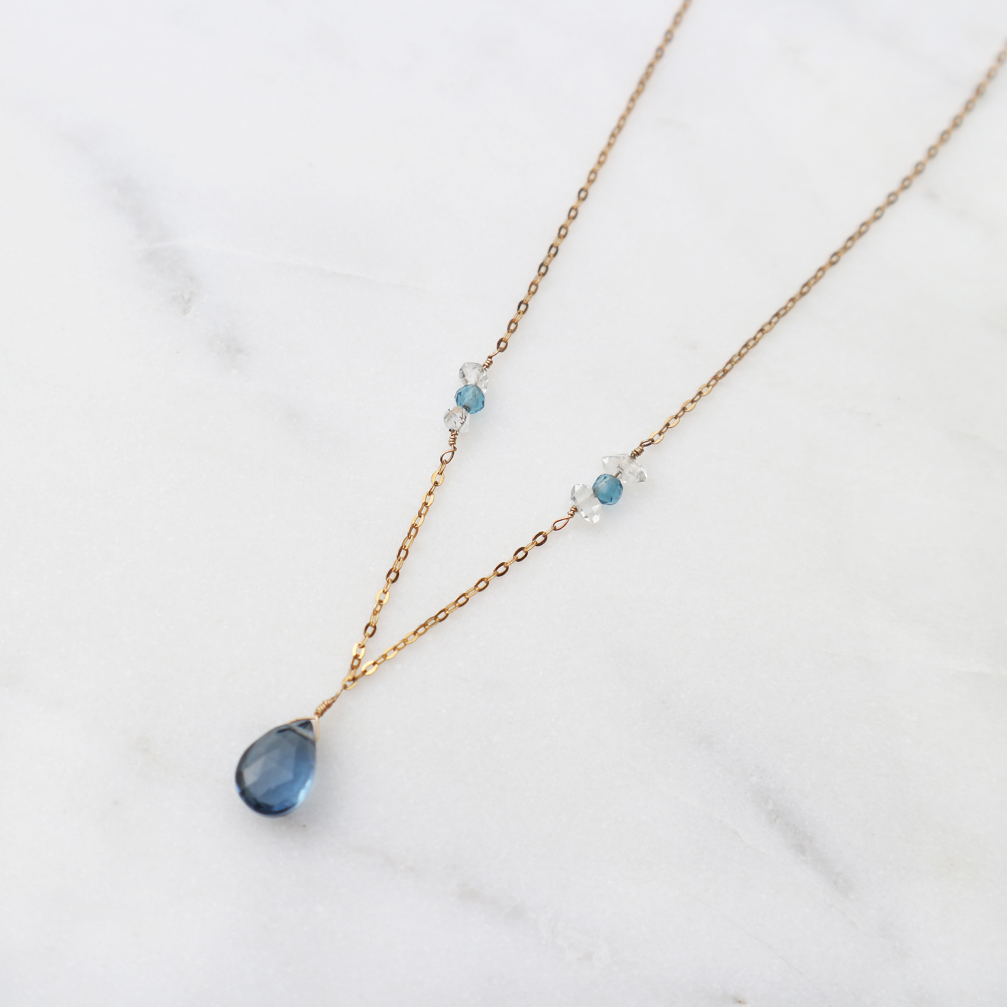 夏日湖畔項鍊｜托帕石｜-14K注金