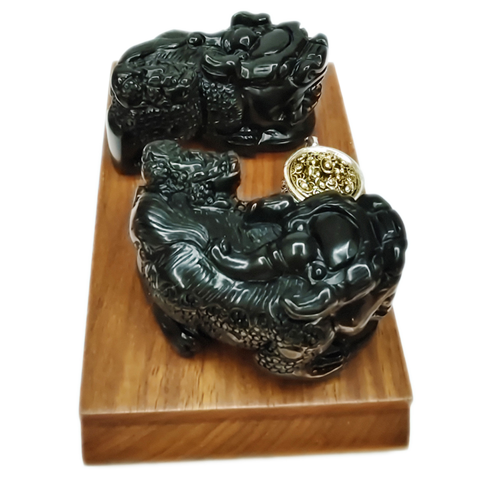 旺財貔貅{墨玉}木座【十方】133306