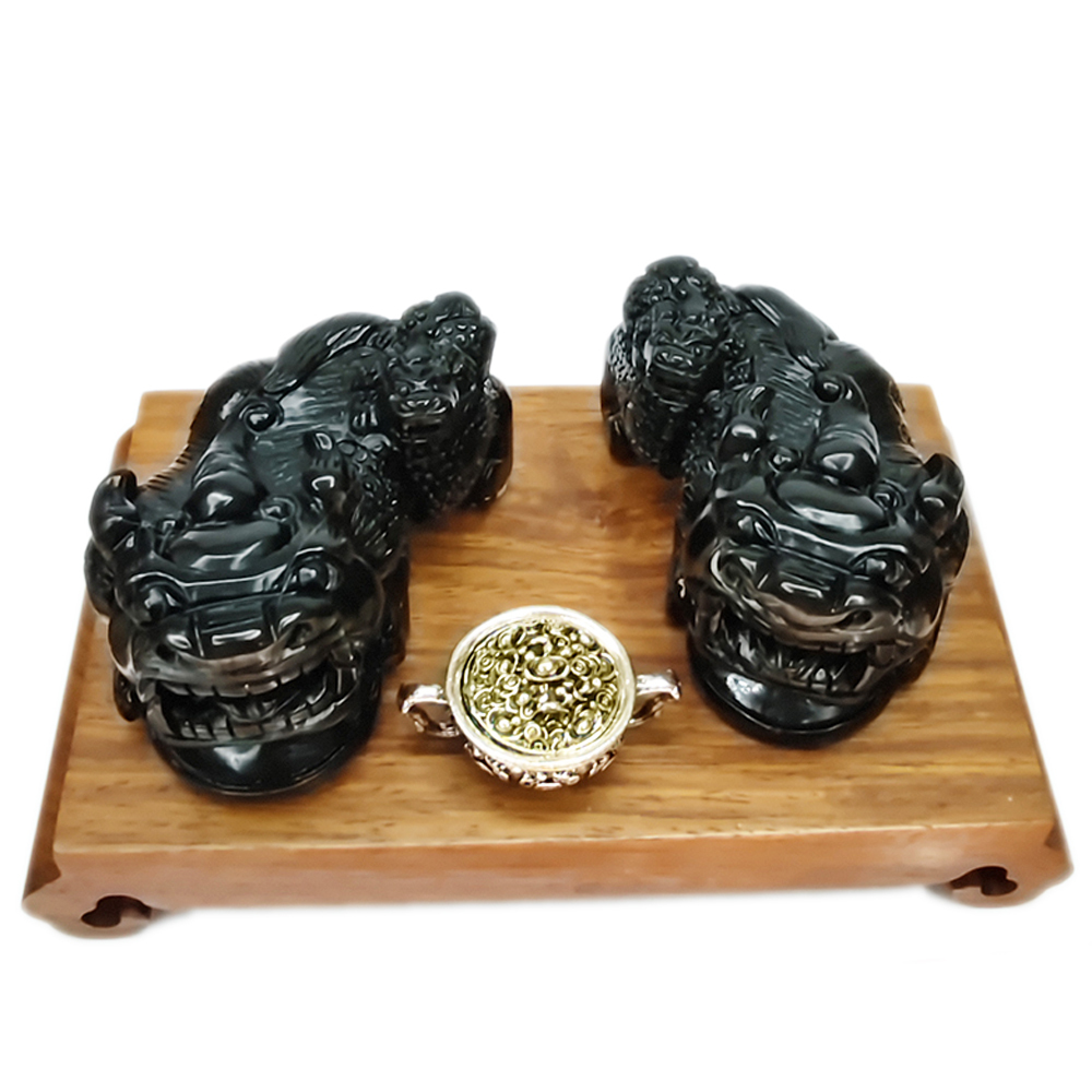 旺財貔貅{墨玉}木座【十方】133306