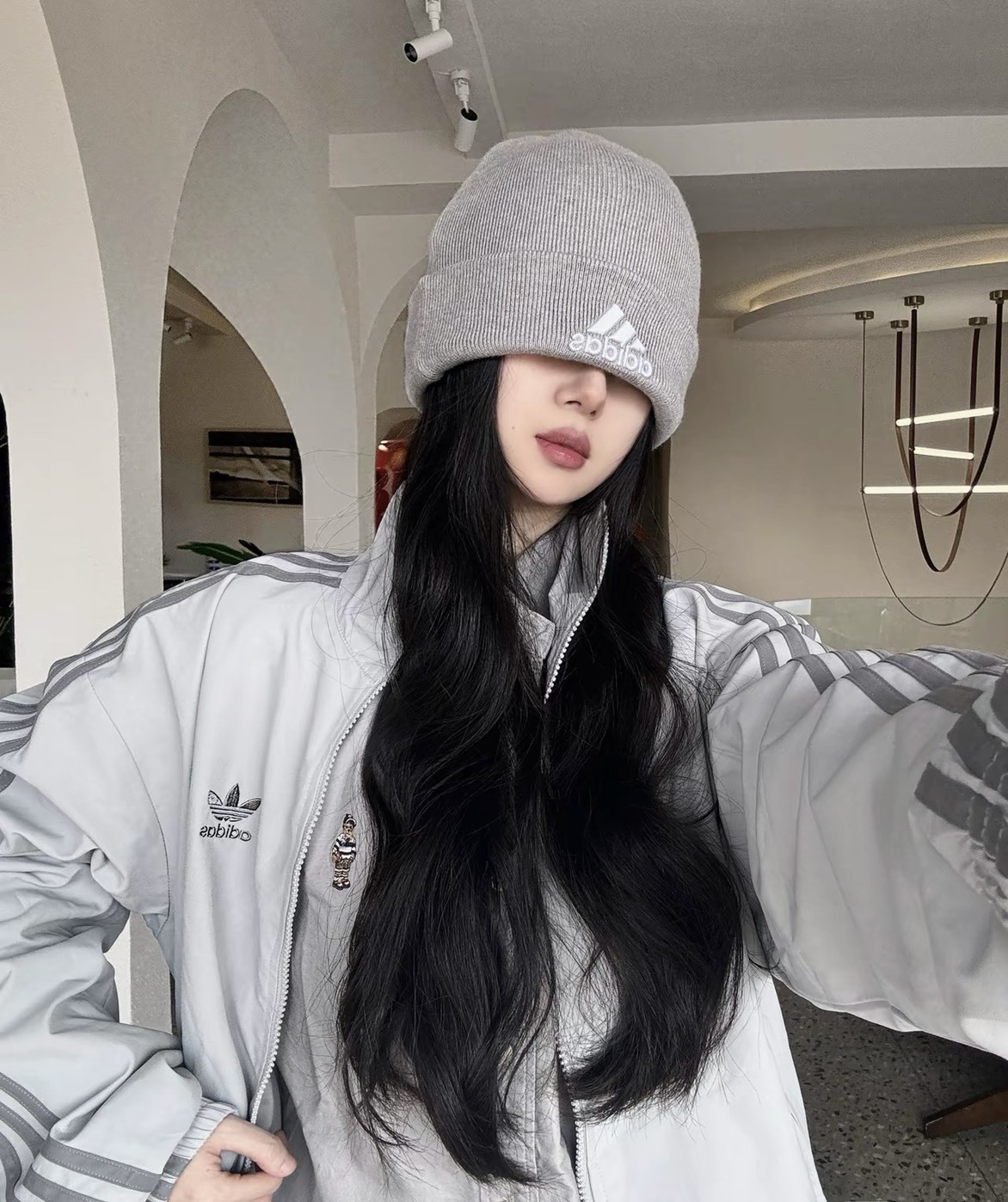 ADIDAS ORIGINALS 太空灰 領外套 三線外套 男女同款 國外限定 JD0436