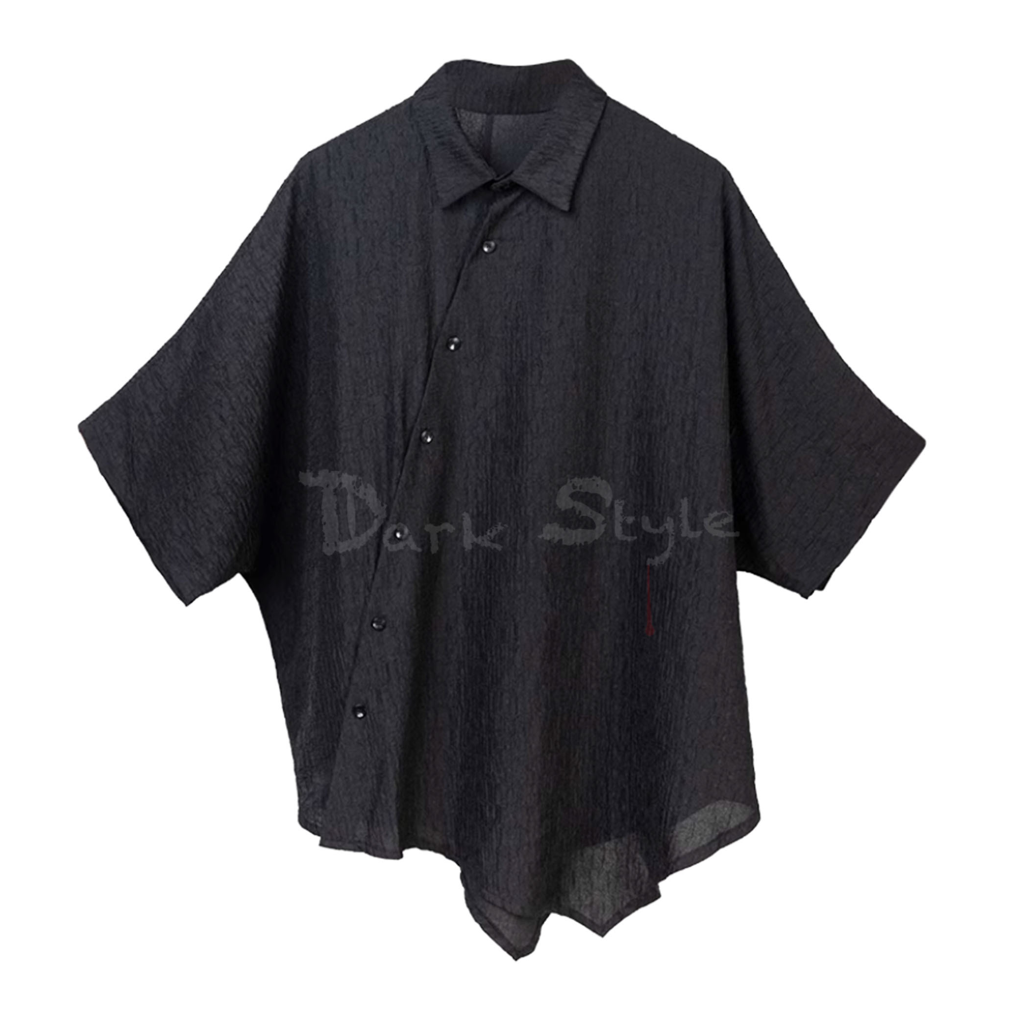 侍-斜釦斜擺解構五分袖上著