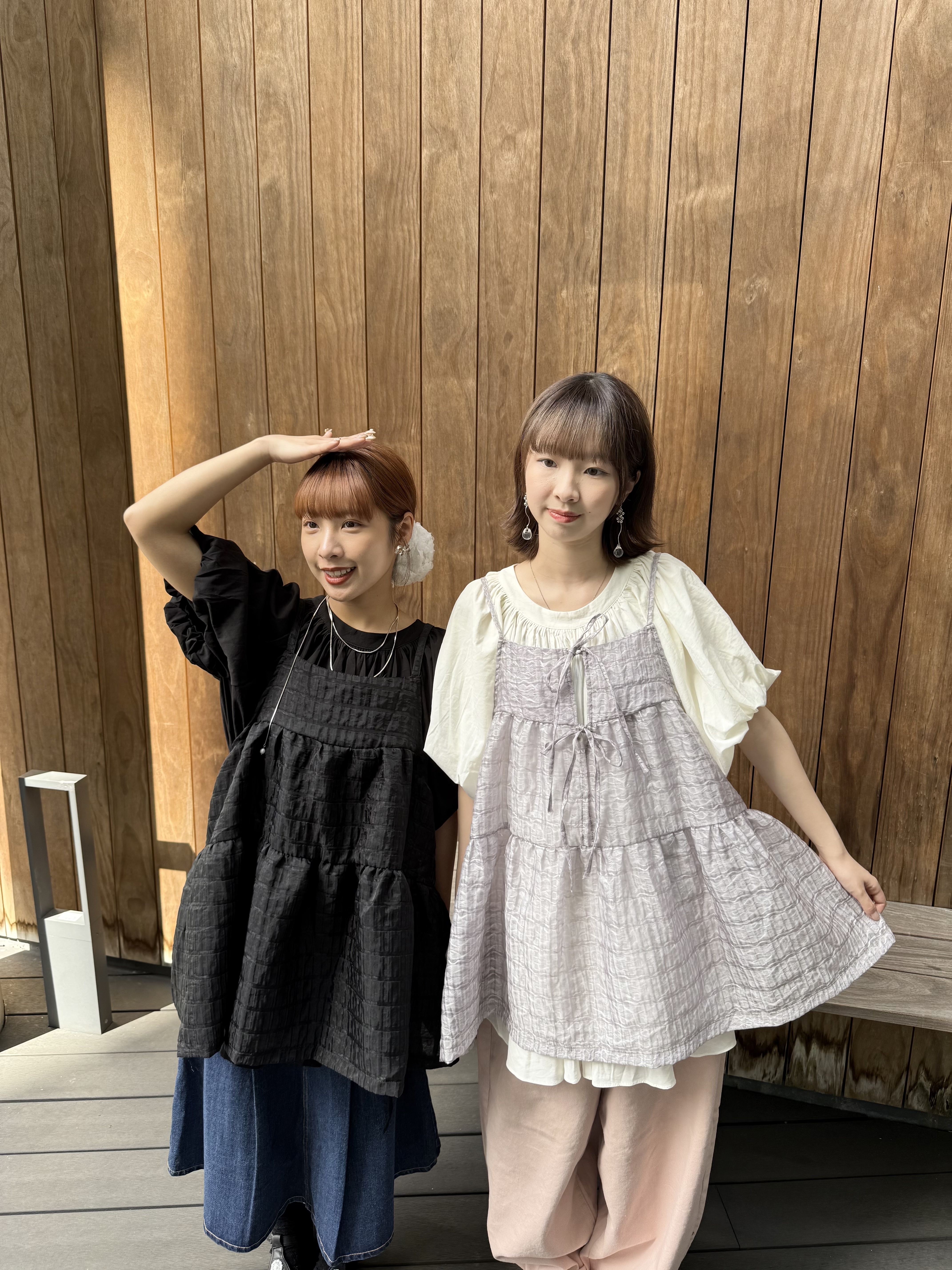 熱賣回歸！2ways配腰帶泡泡大傘長款Top