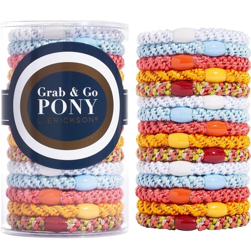 (預購商品) 美國L.ERICKSON 粗款髮圈15入 彩橘 / 夜黑