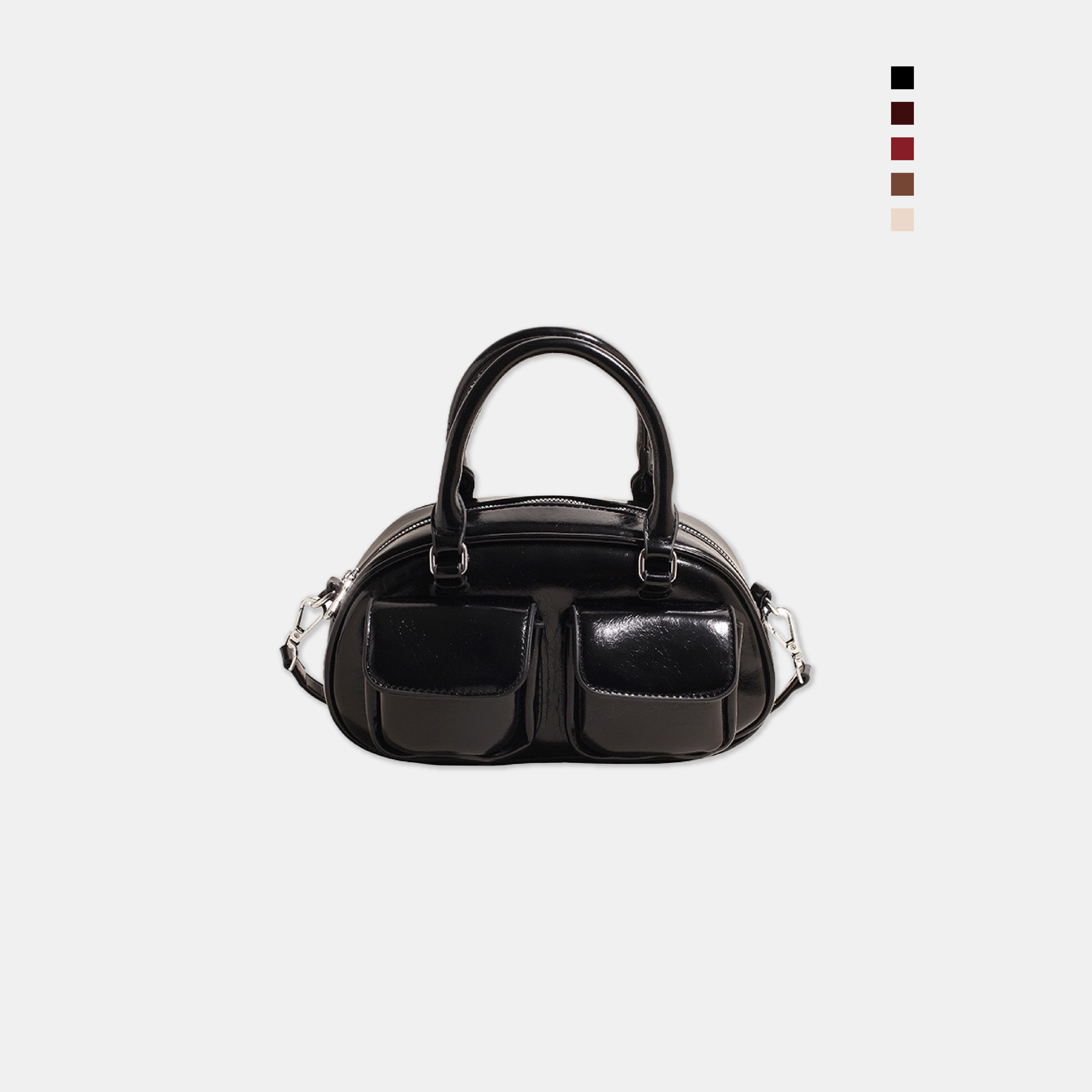 Good Value 復古 油蠟筆 皮革 保齡球包 單肩包