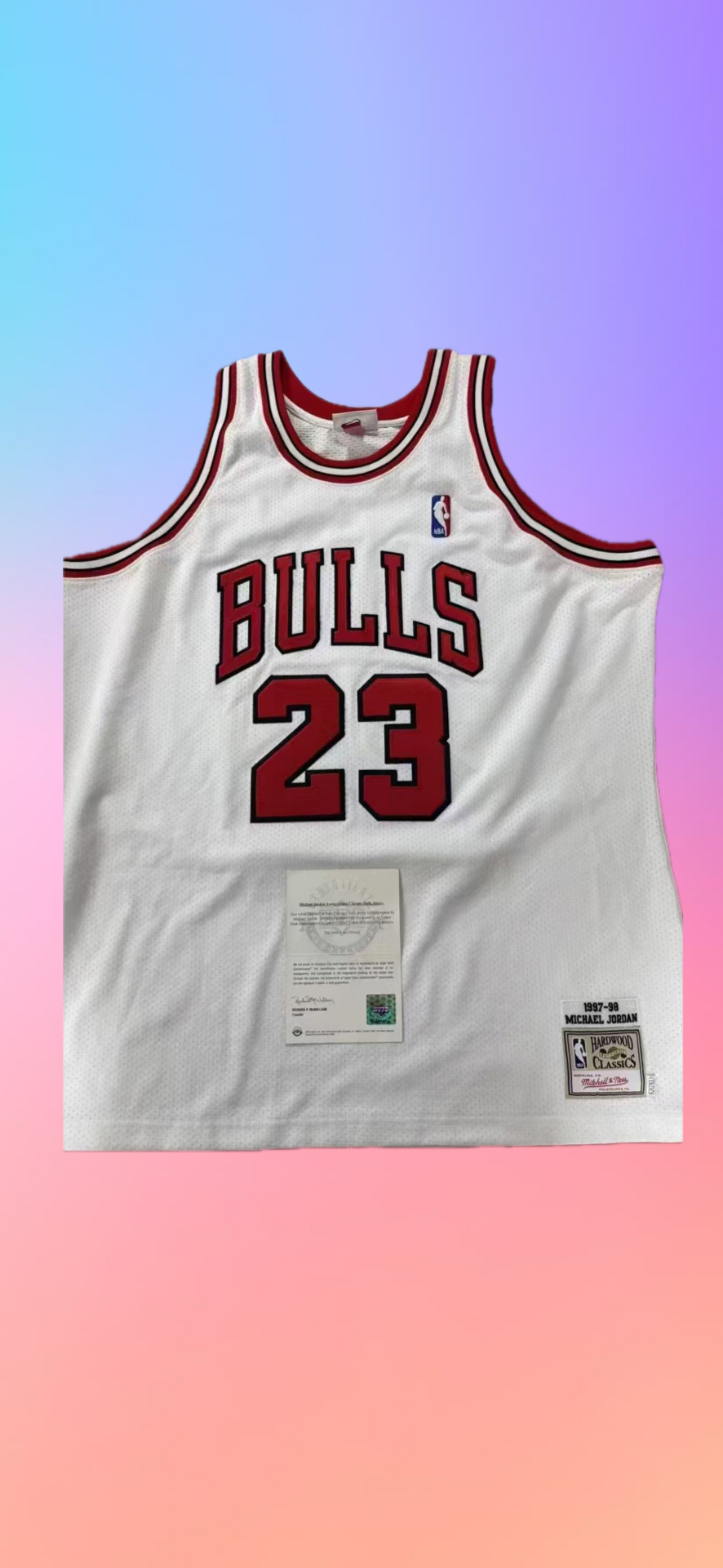 Michael Jordan White Bulls Signed Jersey MN Upper Deck full set