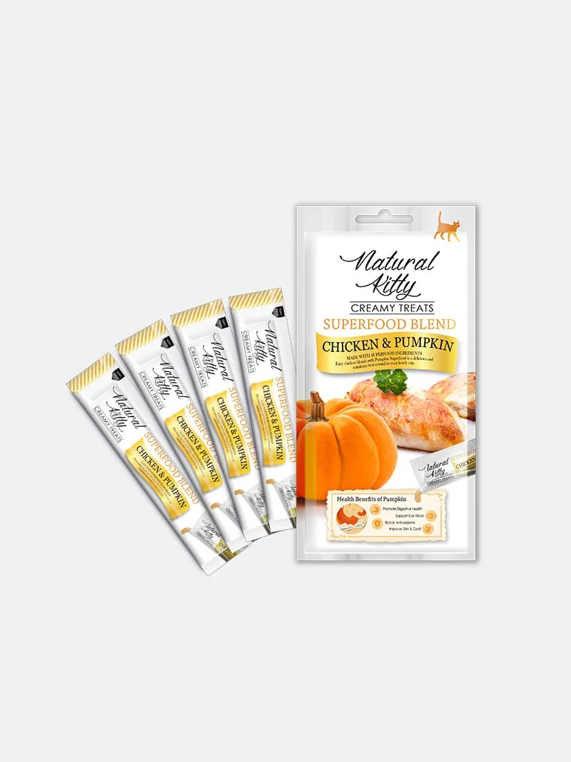 自然小貓｜【超級食物營養肉泥】雞肉佐南瓜12g X4