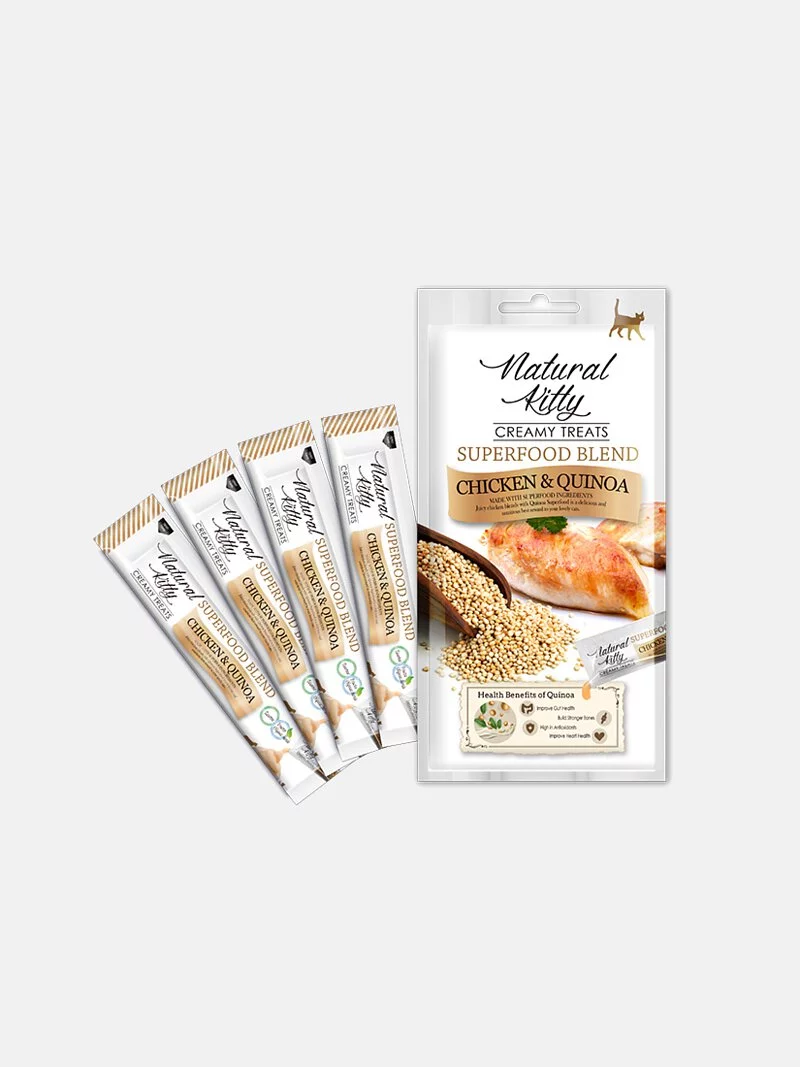 自然小貓｜【超級食物營養肉泥】雞肉佐藜麥12g X4