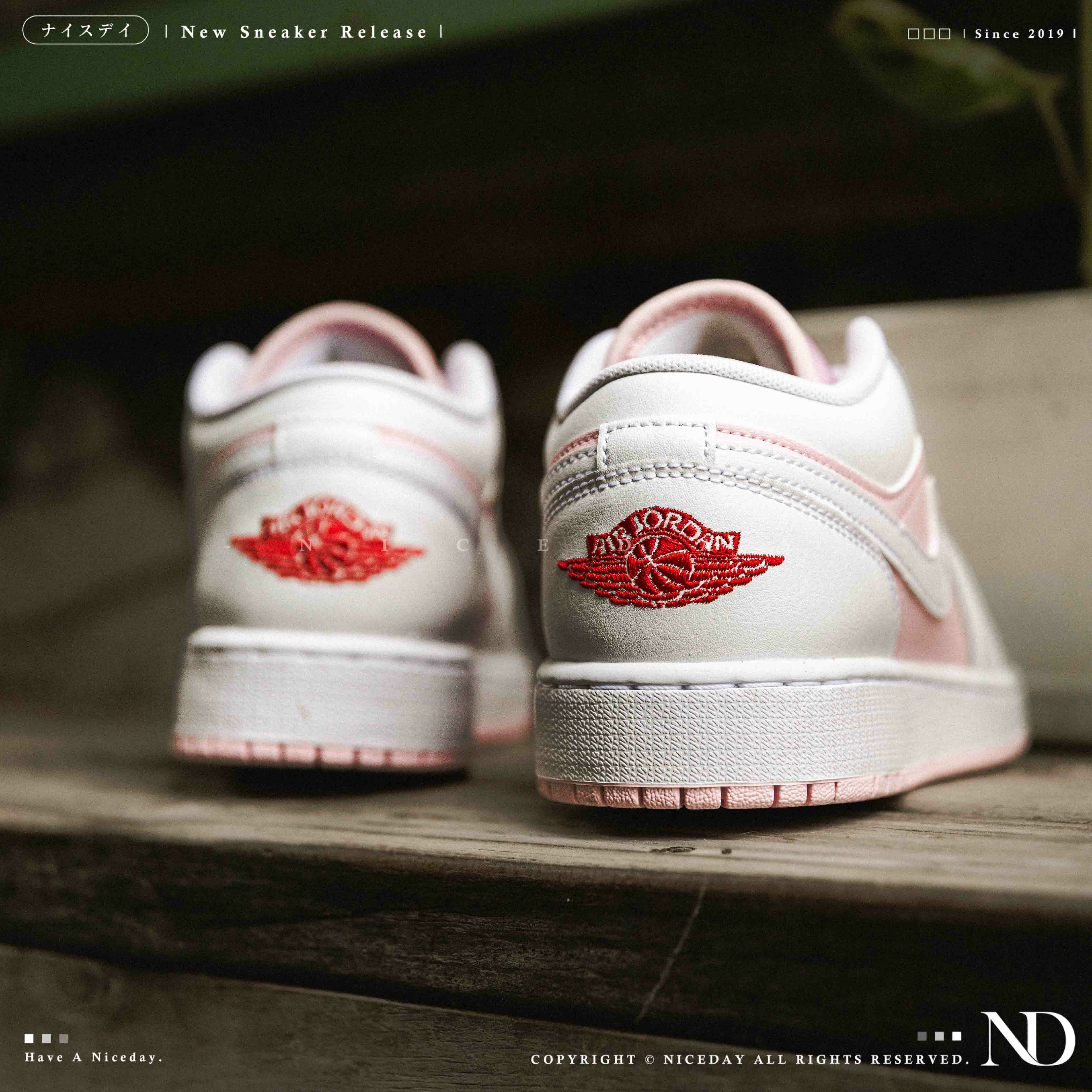 NICEDAY 現貨 Air Jordan 1 Low GS 櫻花粉 白 粉紅 白粉 AJ1 低筒 一代 大童 女鞋 553560-608