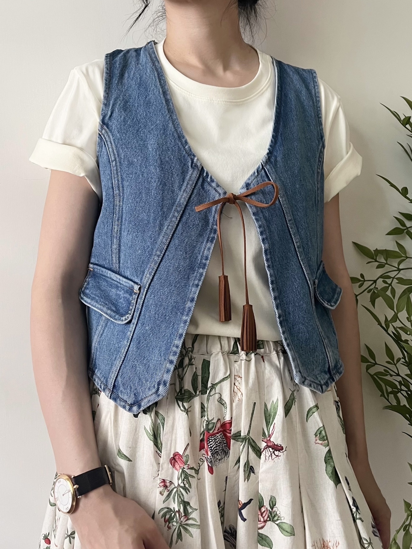 🌿流蘇 牛仔馬甲外套