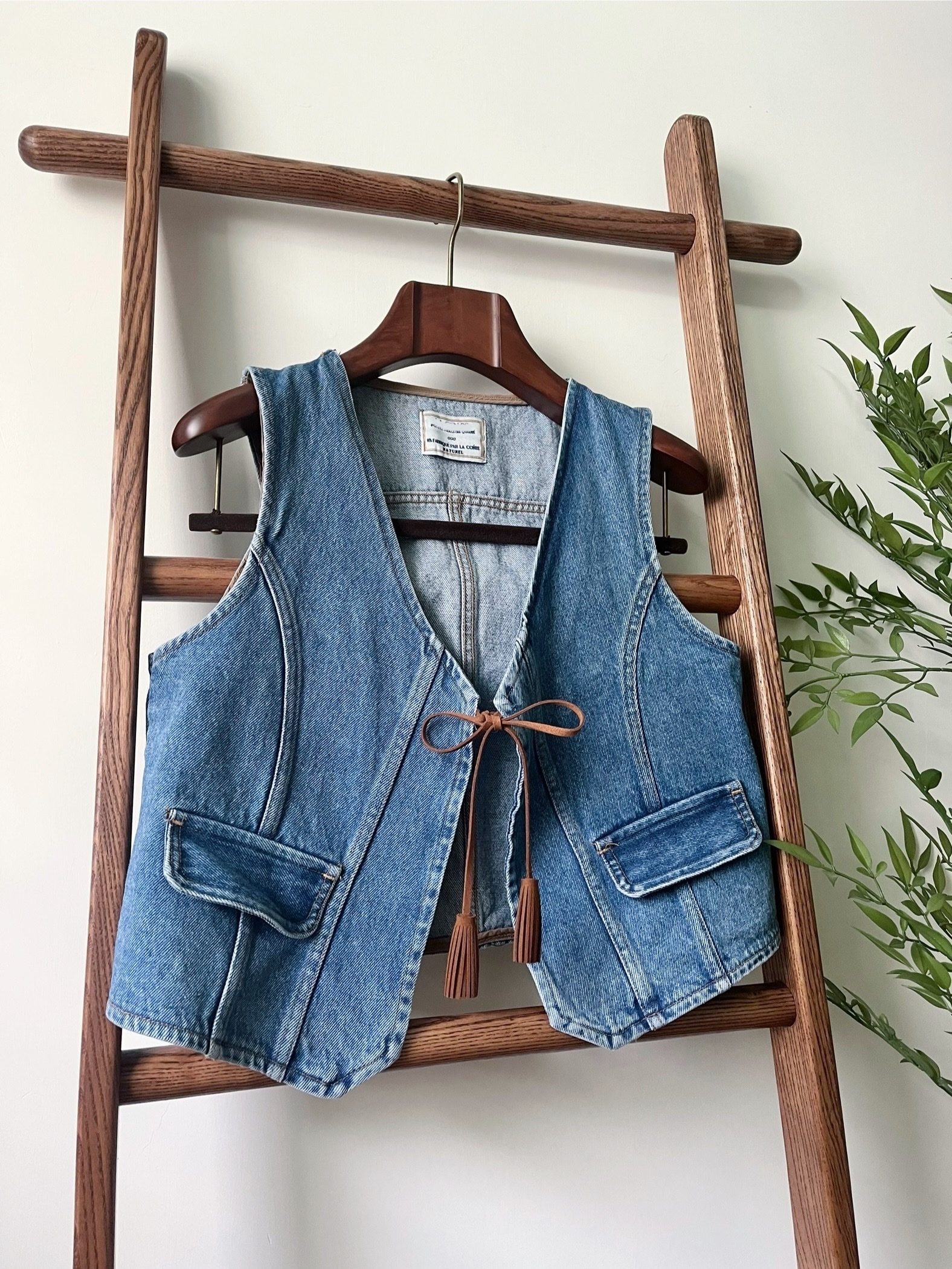 🌿流蘇 牛仔馬甲外套