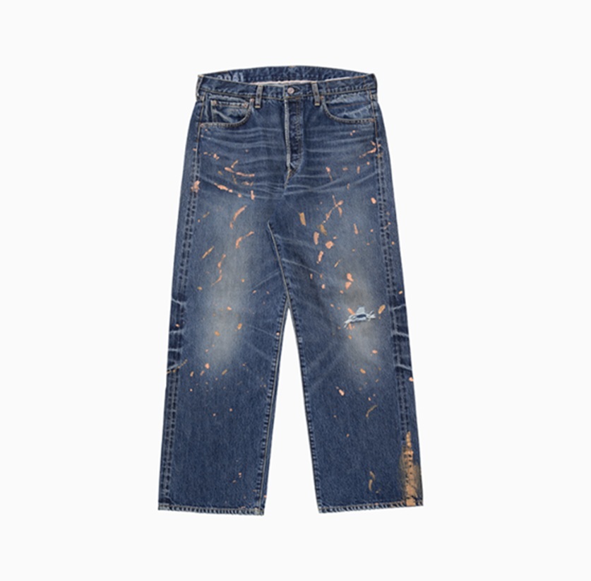 LAST PCS RE-STOCK: VISVIM 2025 S/S SOCIAL SCULPTURE DAMAGED-41 JEANS - 01 WIDE SIZE 34 PRE ORDER ITEM (預訂中)