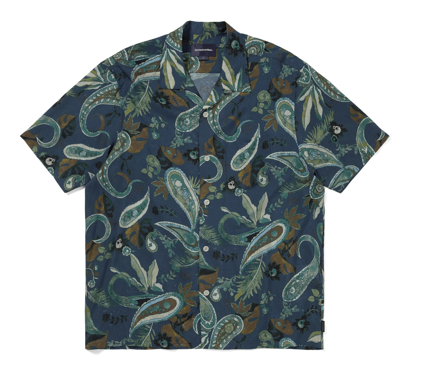 Thisisneverthat Weird Paisley S/S Shirt- Navy