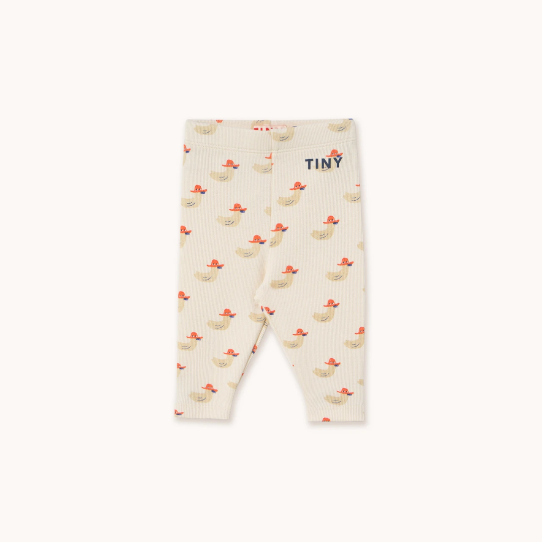 TINYCOTTONS│DUCKS BABY RIB PANT有機棉鴨子印花長褲．Off White