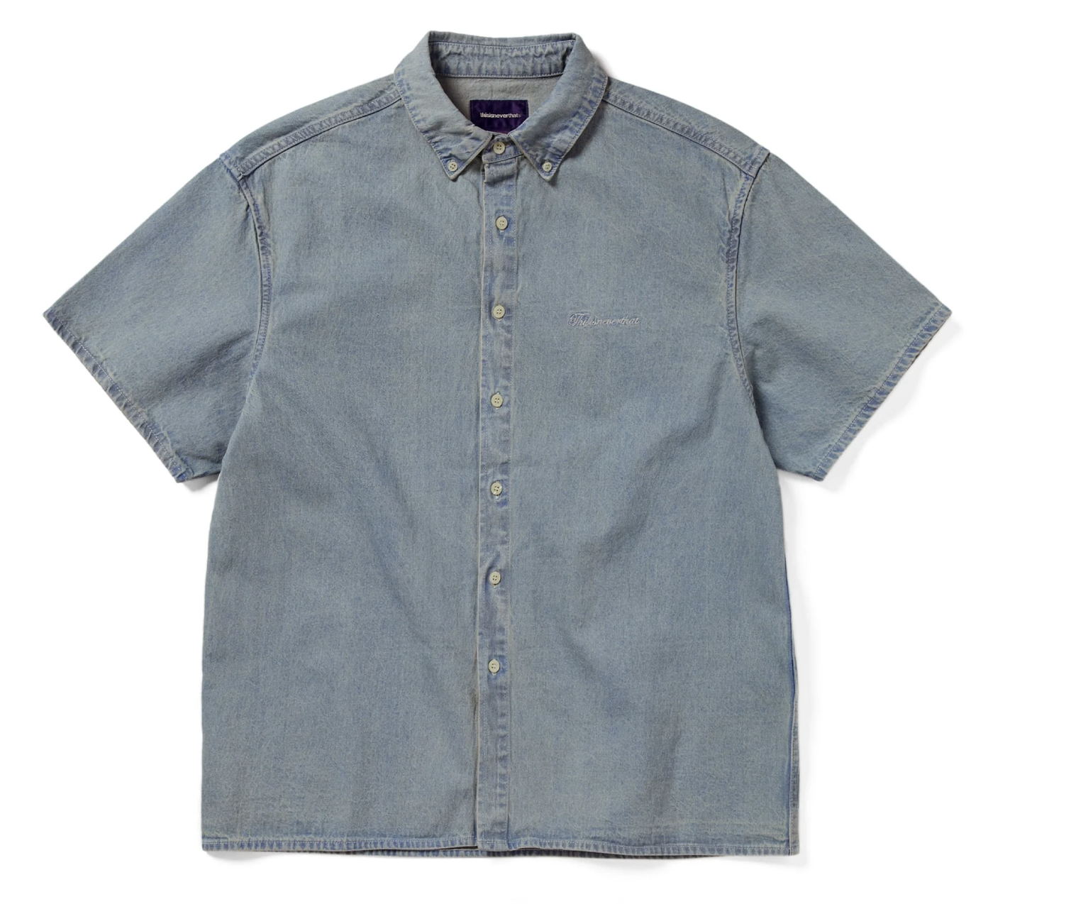 Thisisneverthat Washed Denim S/S Shirt- Washed Blue