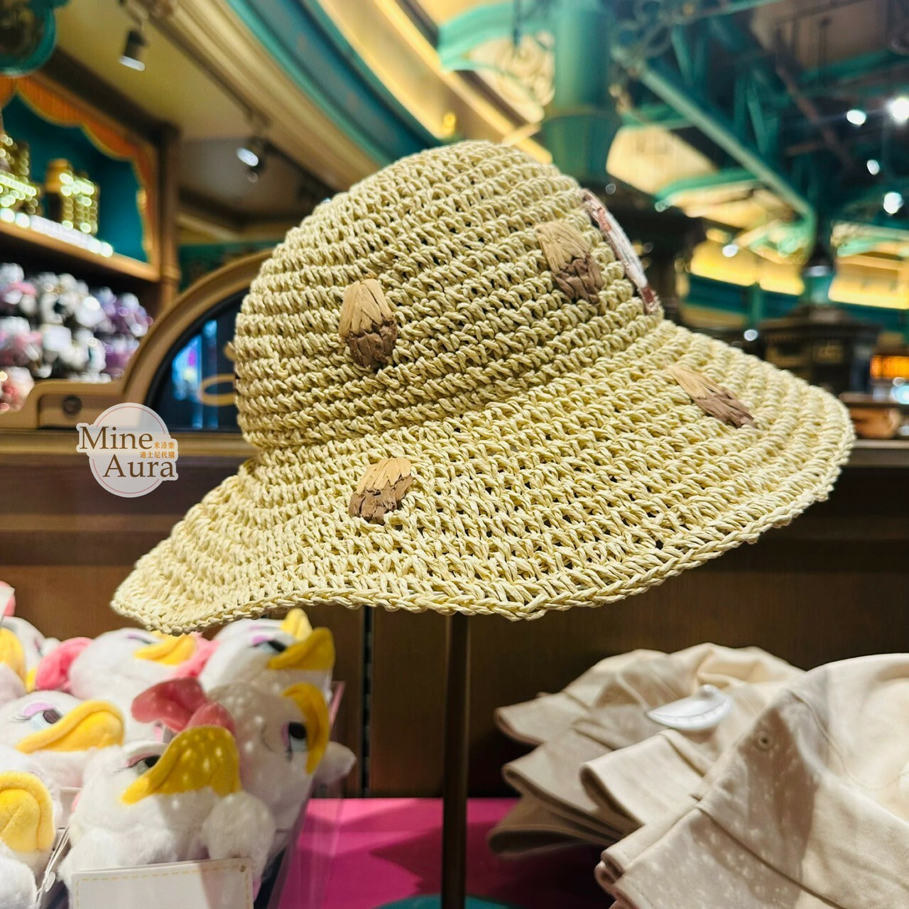 奇奇蒂蒂 Chip 'n Dale 編織 草帽 遮陽帽 帽子 -上海迪士尼樂園