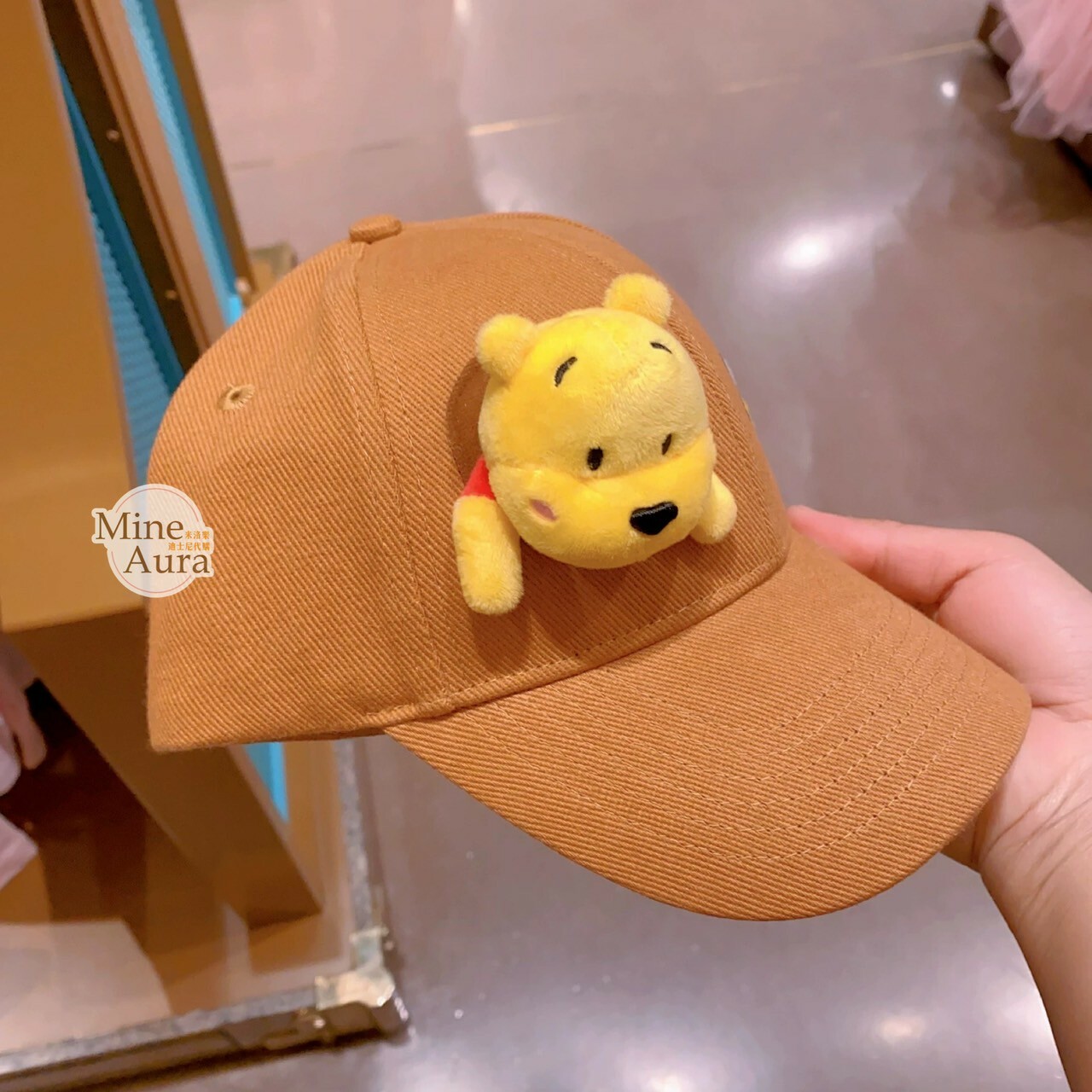 小熊維尼 Winnie the Pooh 絨毛 探頭 造型 棒球帽 帽子 -上海迪士尼樂園