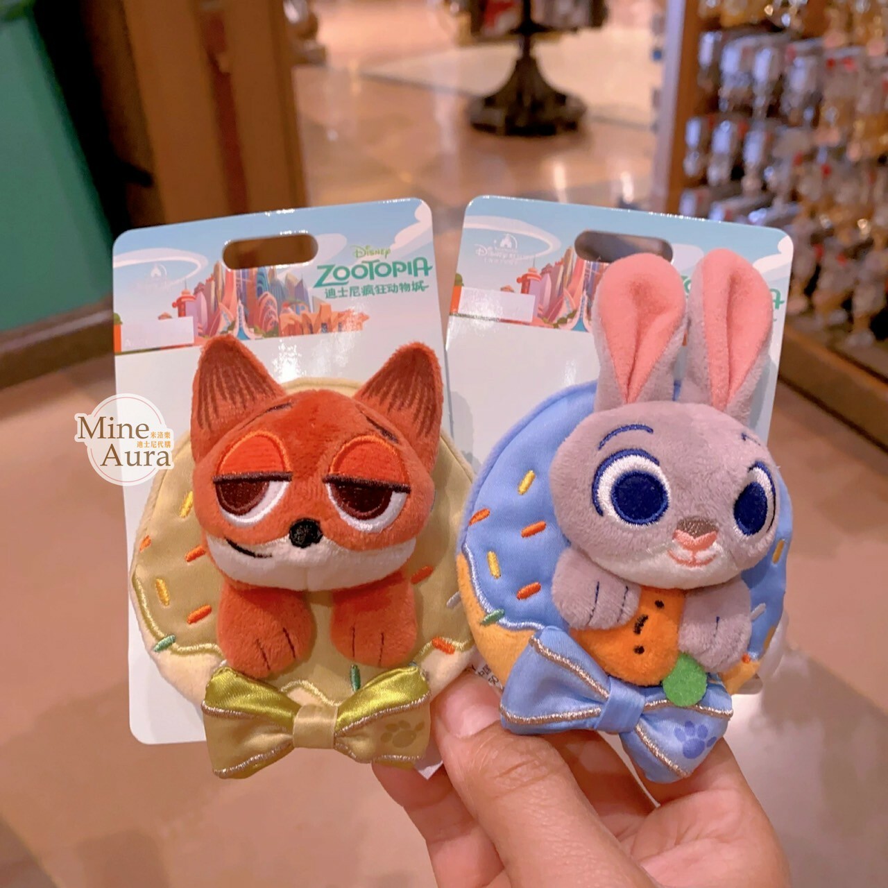 動物方城市 Zootopia 哈茱蒂 Judy 兔 胡尼克 Nick 甜甜圈 造型 胸花配飾 髮夾 髮飾 -上海迪士尼樂園