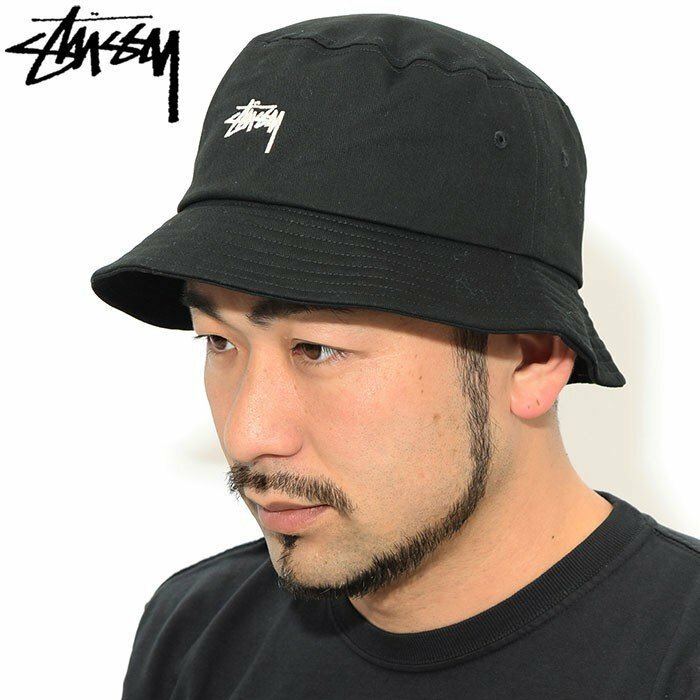 Stussy Stock Bucket Hat 經典黑 硬挺 棉質 刺繡 logo 漁夫帽