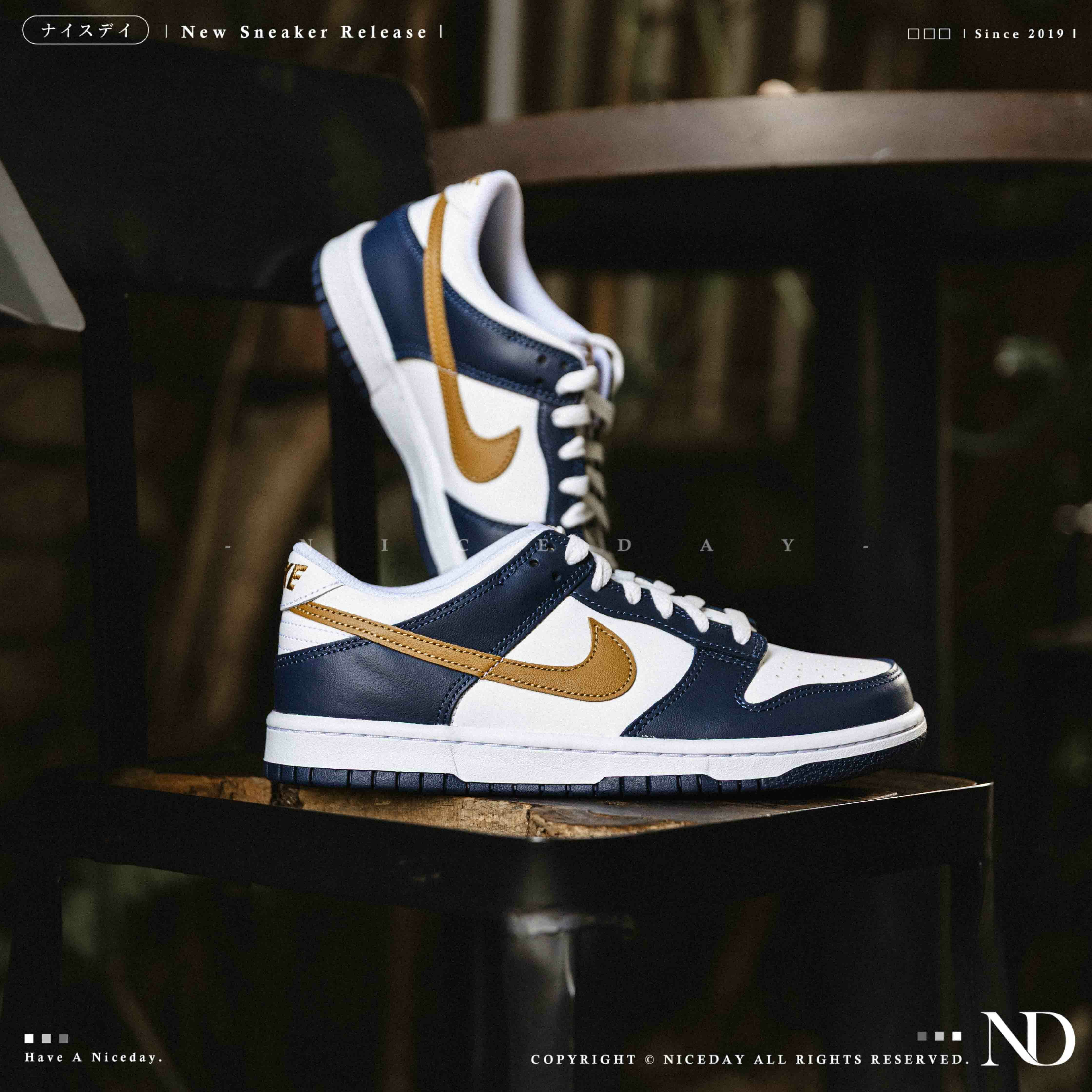 NICEDAY 現貨 Nike Dunk Low GS Midnight Navy 深藍 海軍藍 金勾 FB9109-111