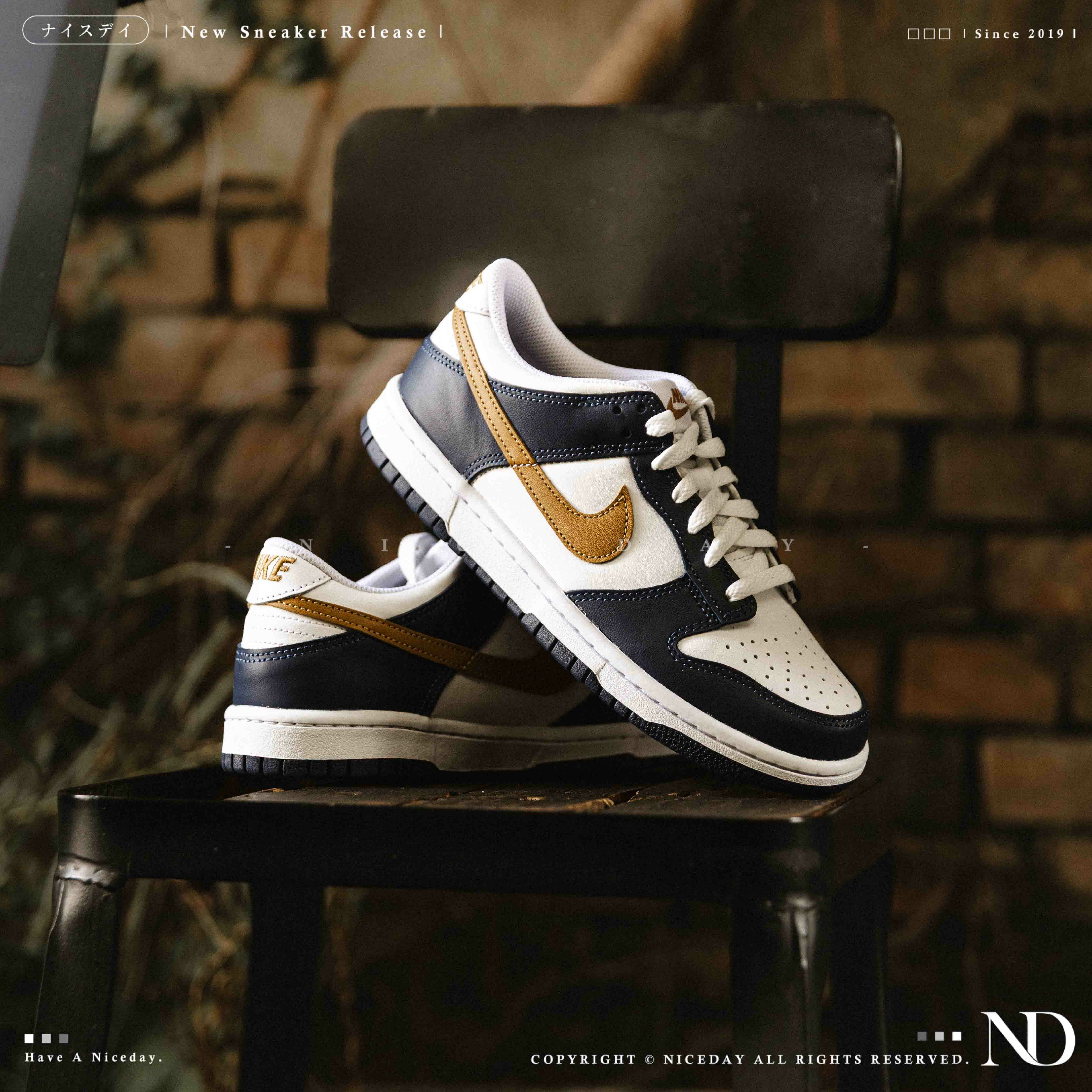 NICEDAY 現貨 Nike Dunk Low GS Midnight Navy 深藍 海軍藍 金勾 FB9109-111